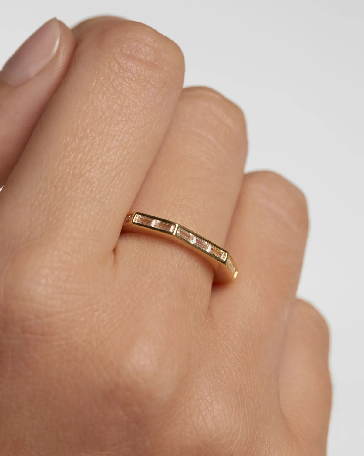 PDPAOLA Bari bague zirconia blanche dorée