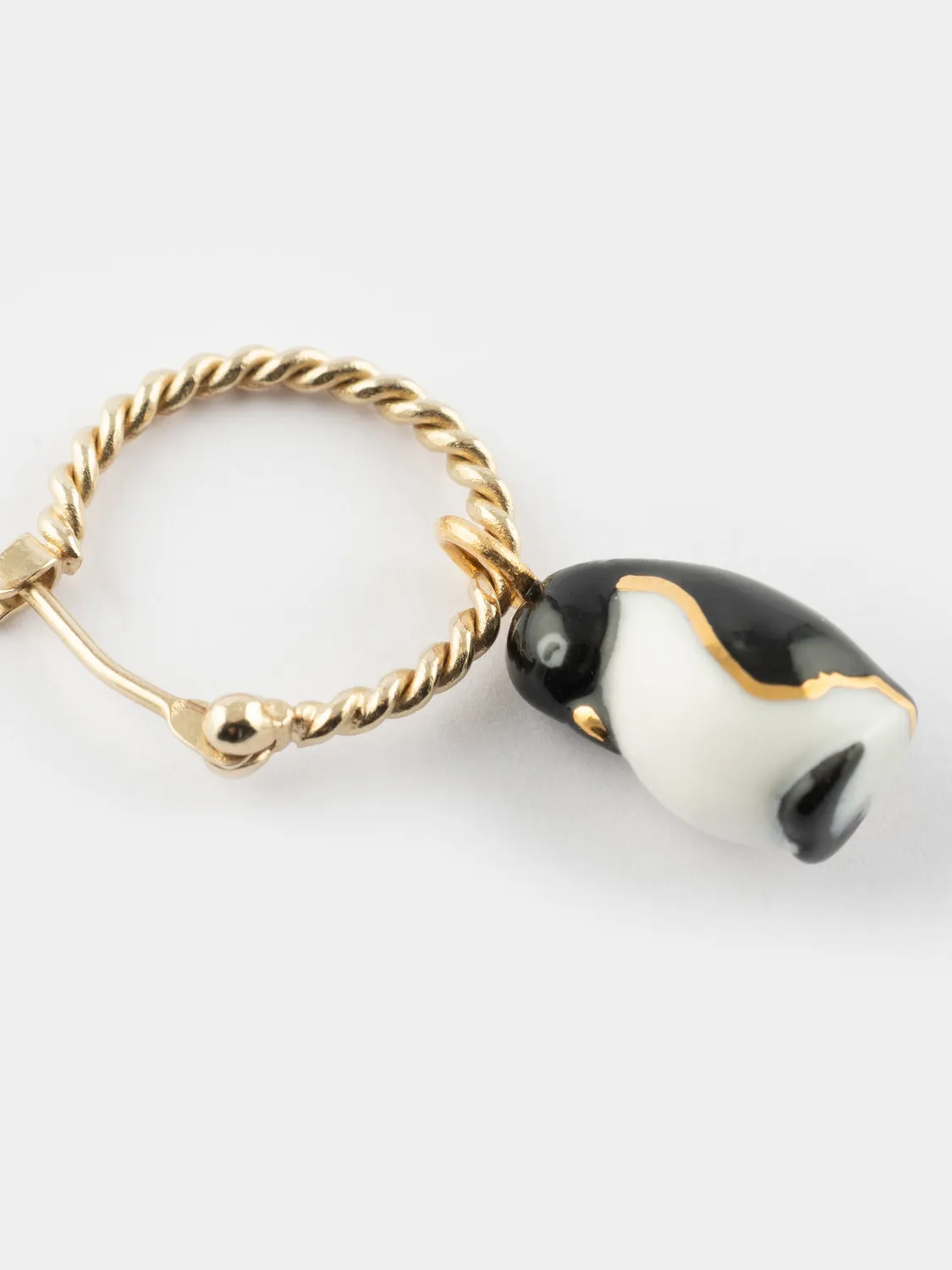 Nach Bijoux Arctique Mini créole pingouin boucle d'oreille unité porcelaine