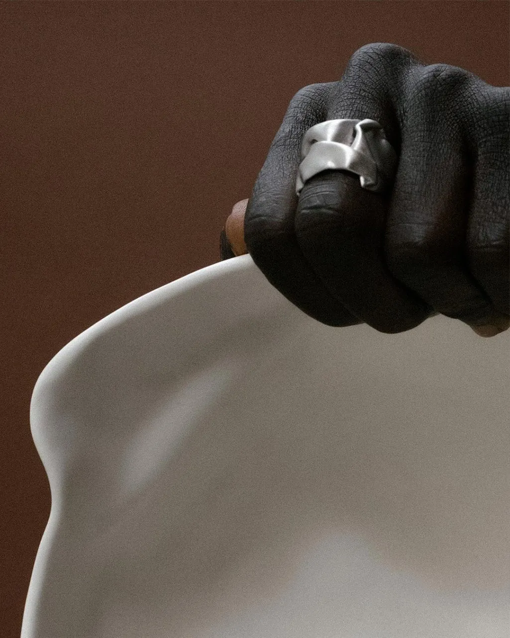 Completedworks Crunched bague argent recyclé taille R