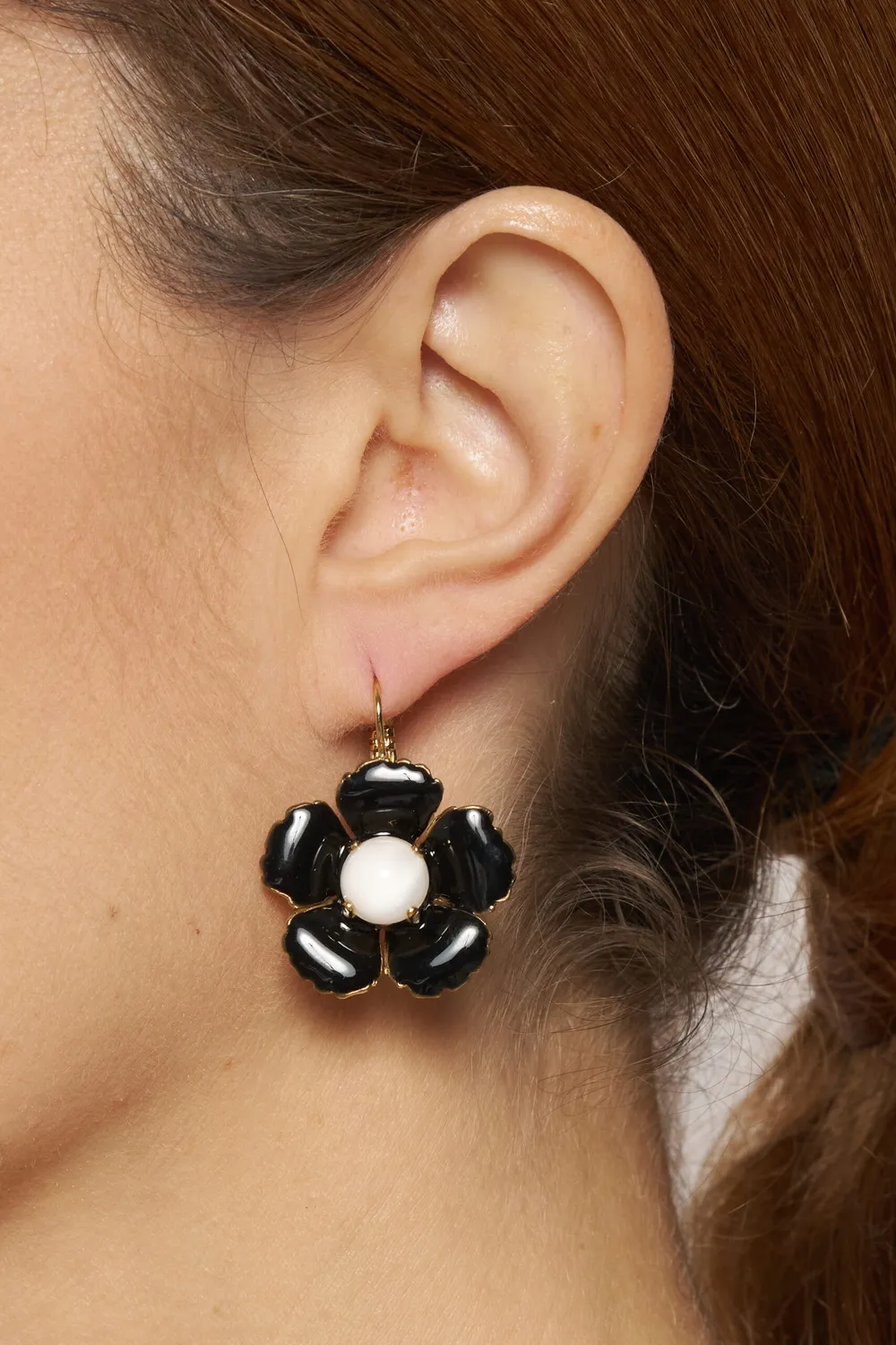 Philippe Ferrandis Black Blossom boucles d’oreilles dormeuses