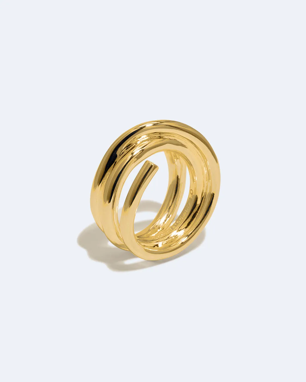 Completedworks Coil bague ouverte zirconia or vermeil taille R