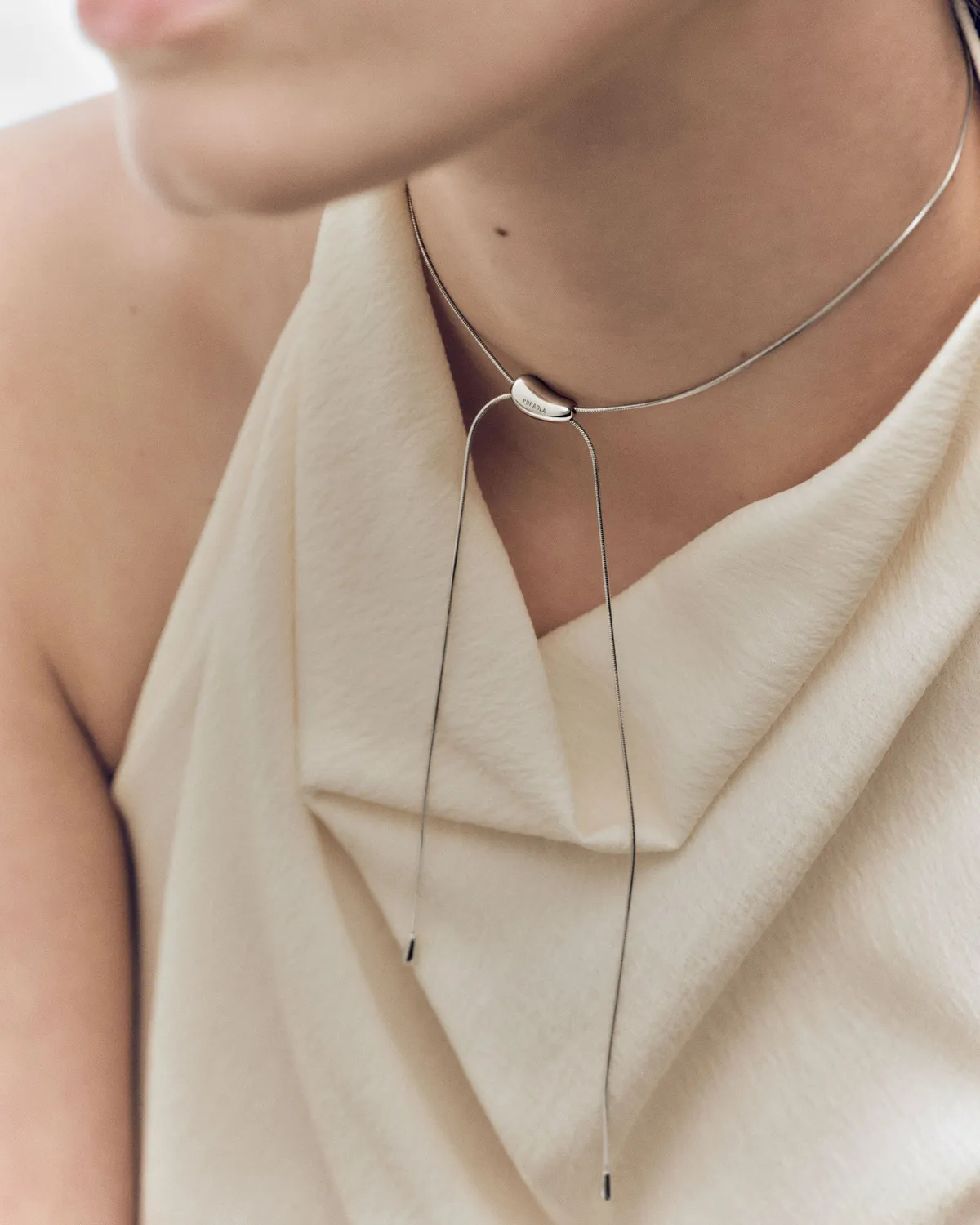 PDPAOLA Rodeo Slider collier argent 62 cm