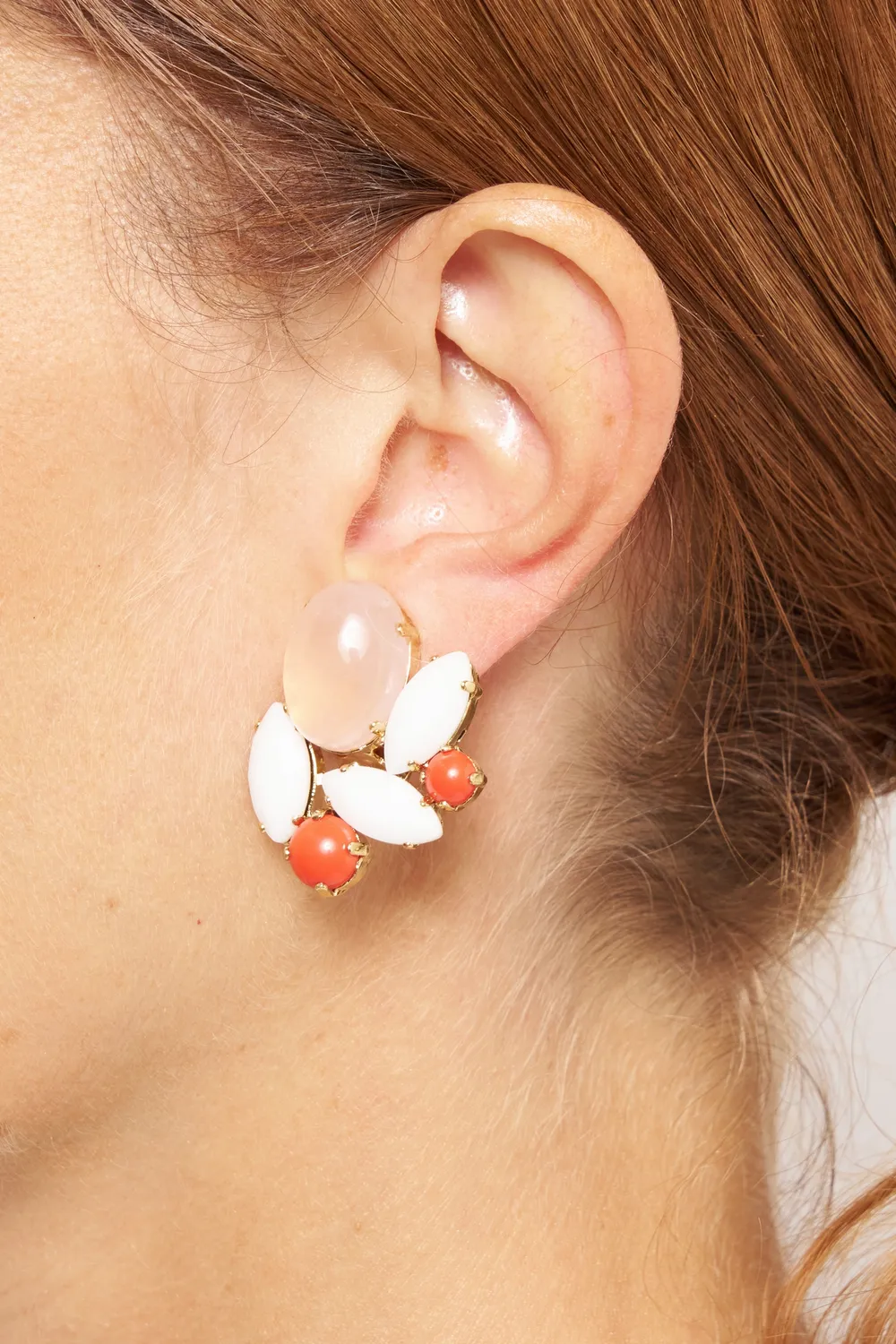 Philippe Ferrandis Croisette boucles d'oreilles clips dorées