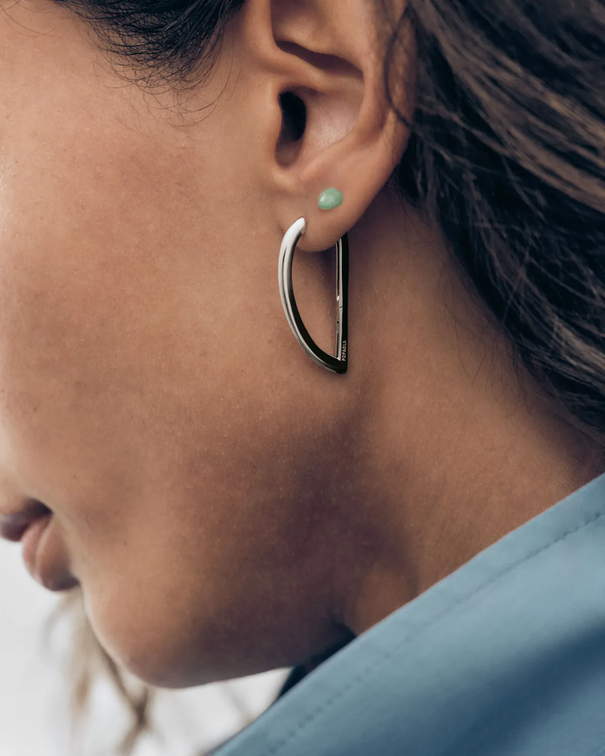 PDPAOLA Gravity piercing aventurine verte doré