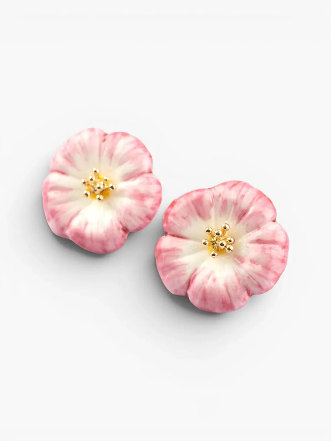 Nach Bijoux Rose Céleste boucles puces porcelaine rose 2 cm