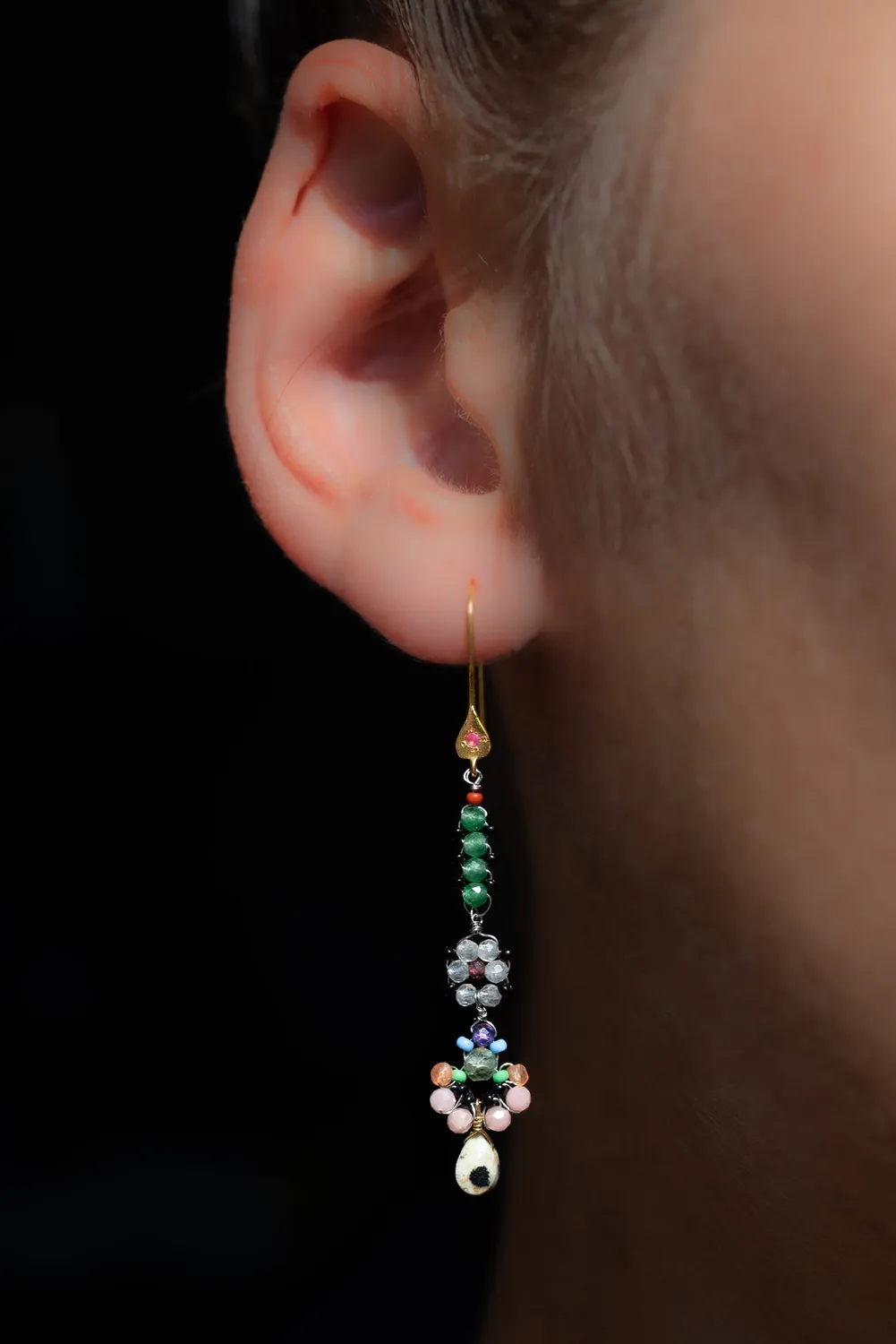 Le Fourbi de Capucine P27 boucles d'oreilles jaspe labradorite