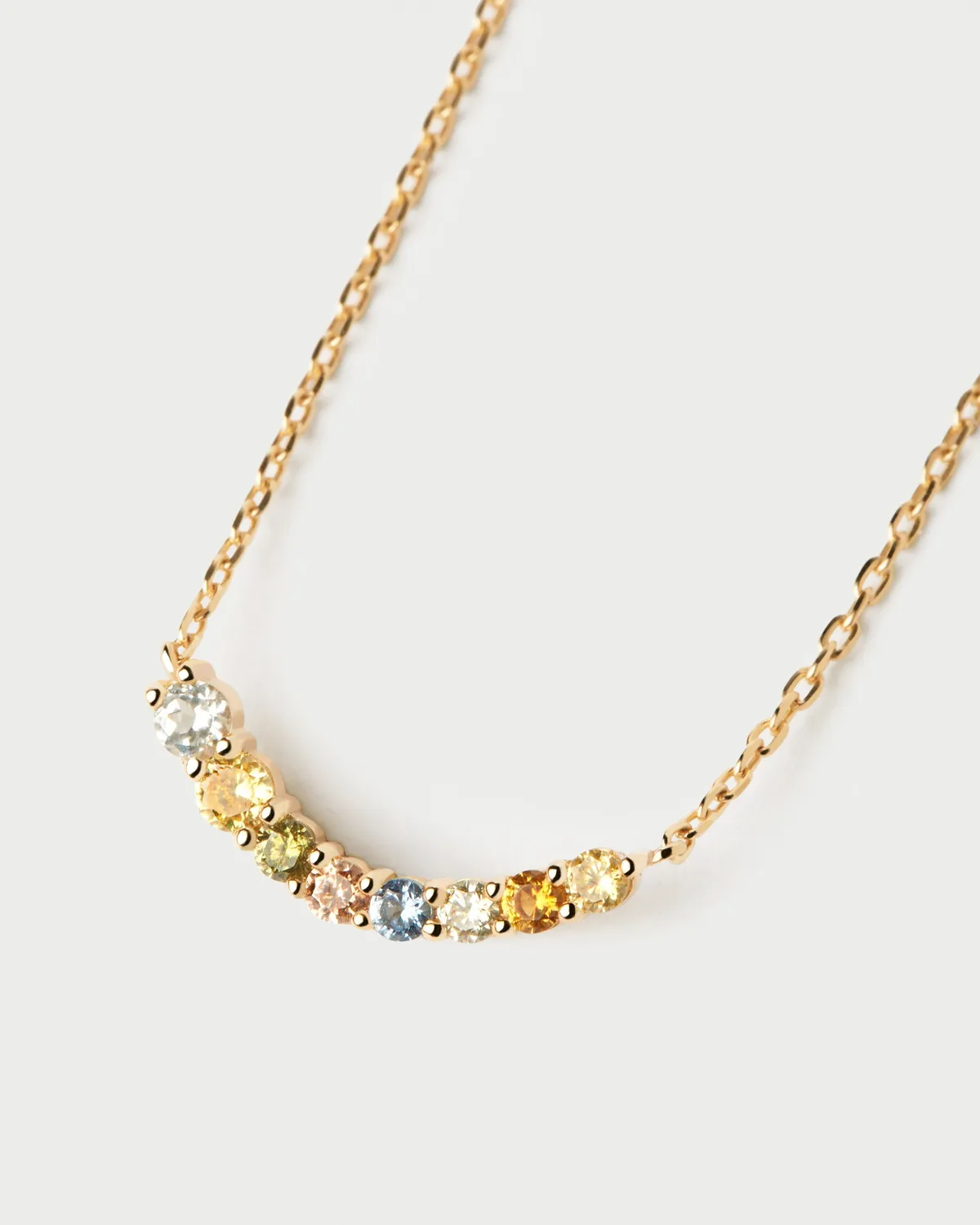 PDPAOLA Rainbow collier doré zircones multicolores