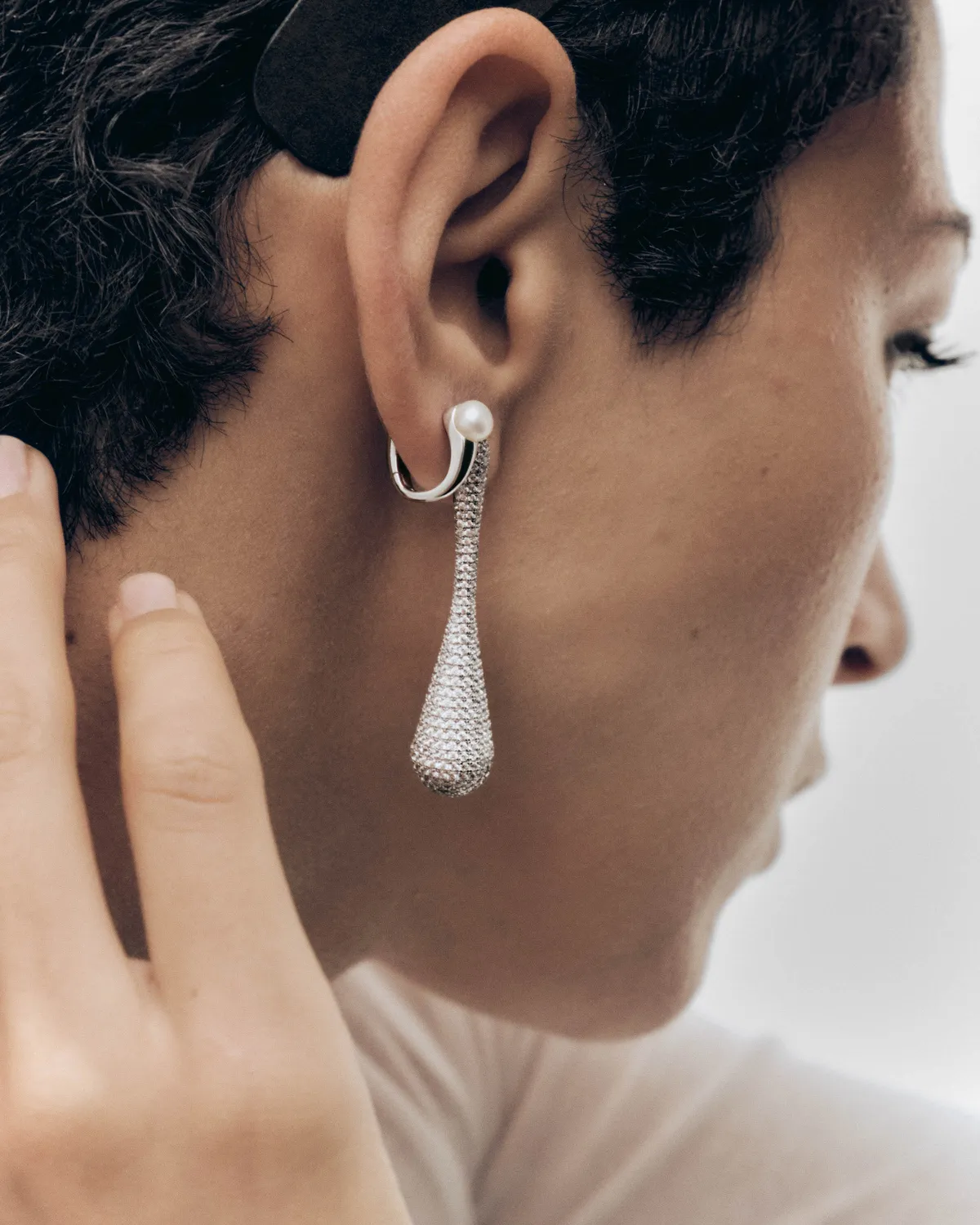 PDPAOLA La Perla Ondine créoles perle 13 mm