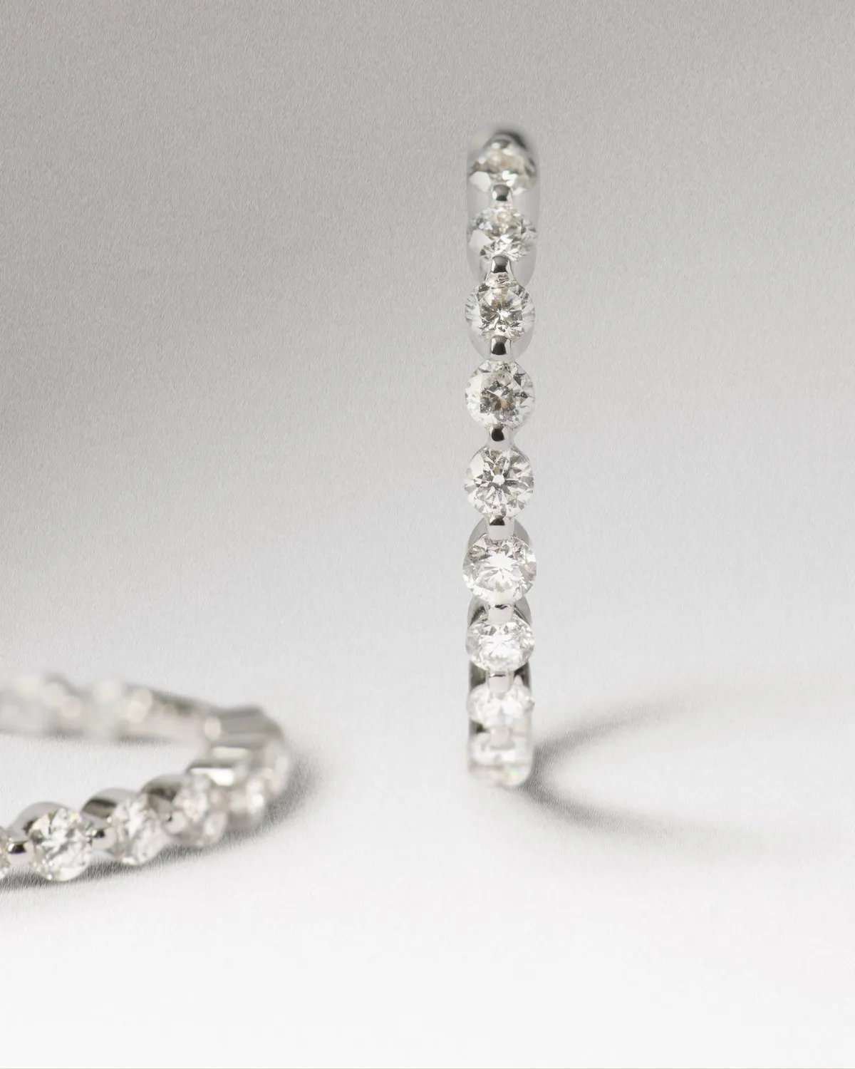 PDPAOLA Celine créoles or blanc diamants