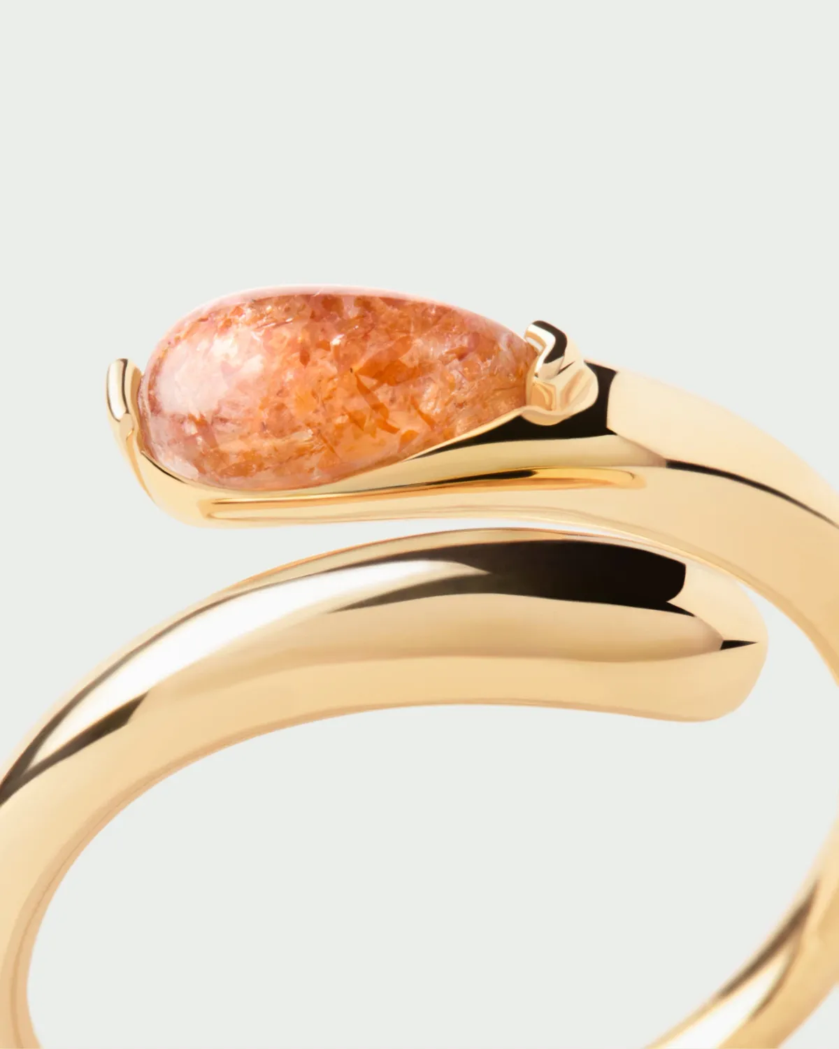 PDPAOLA Kalia bague dorée pierre soleil 10,5 mm