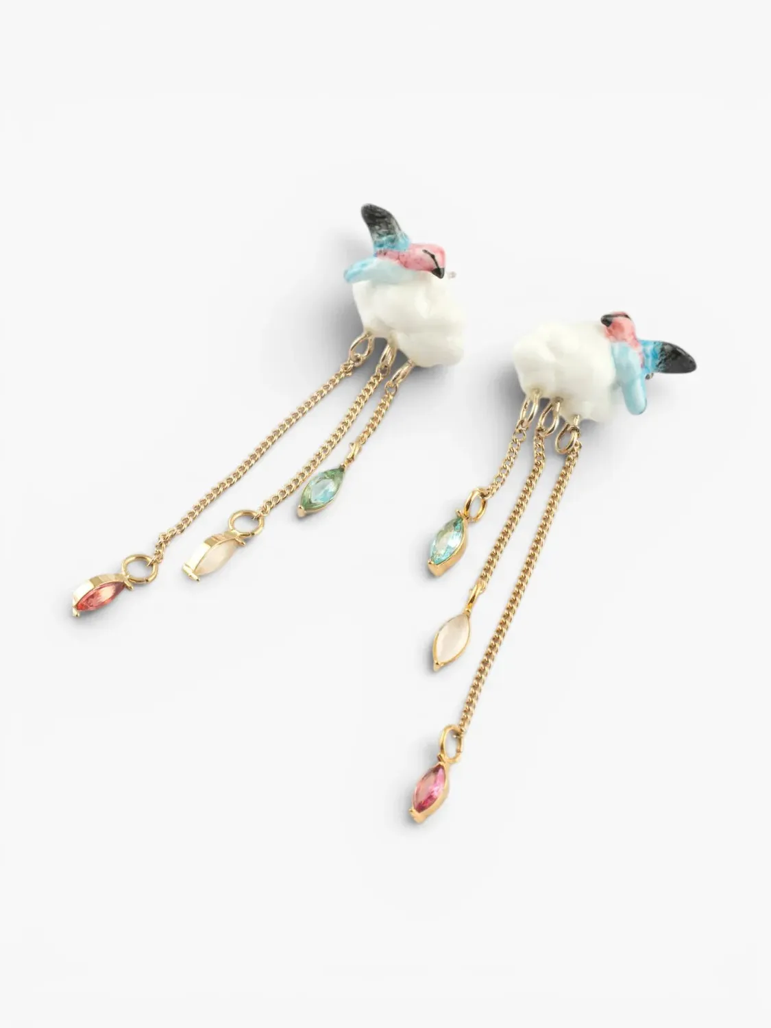 Nach Bijoux Cosmic boucles nuage colibri porcelaine