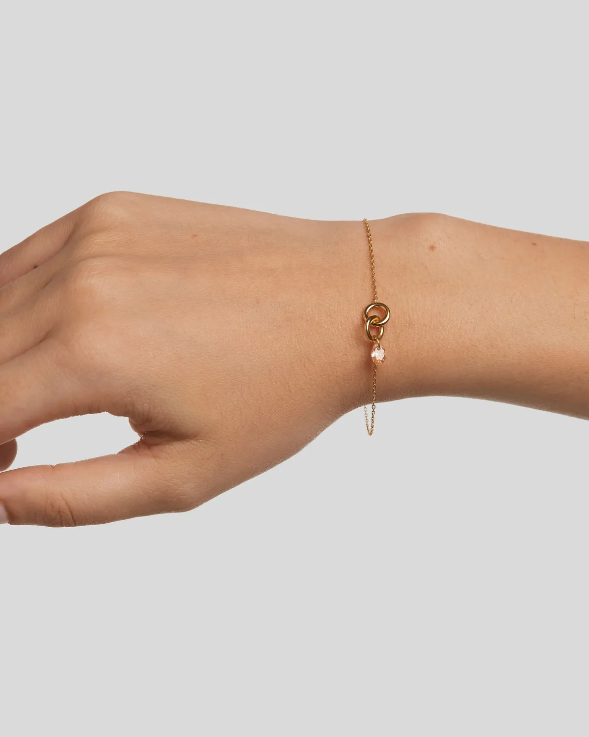 PDPAOLA Peach Lily bracelet doré zircon pêche 15-18 cm