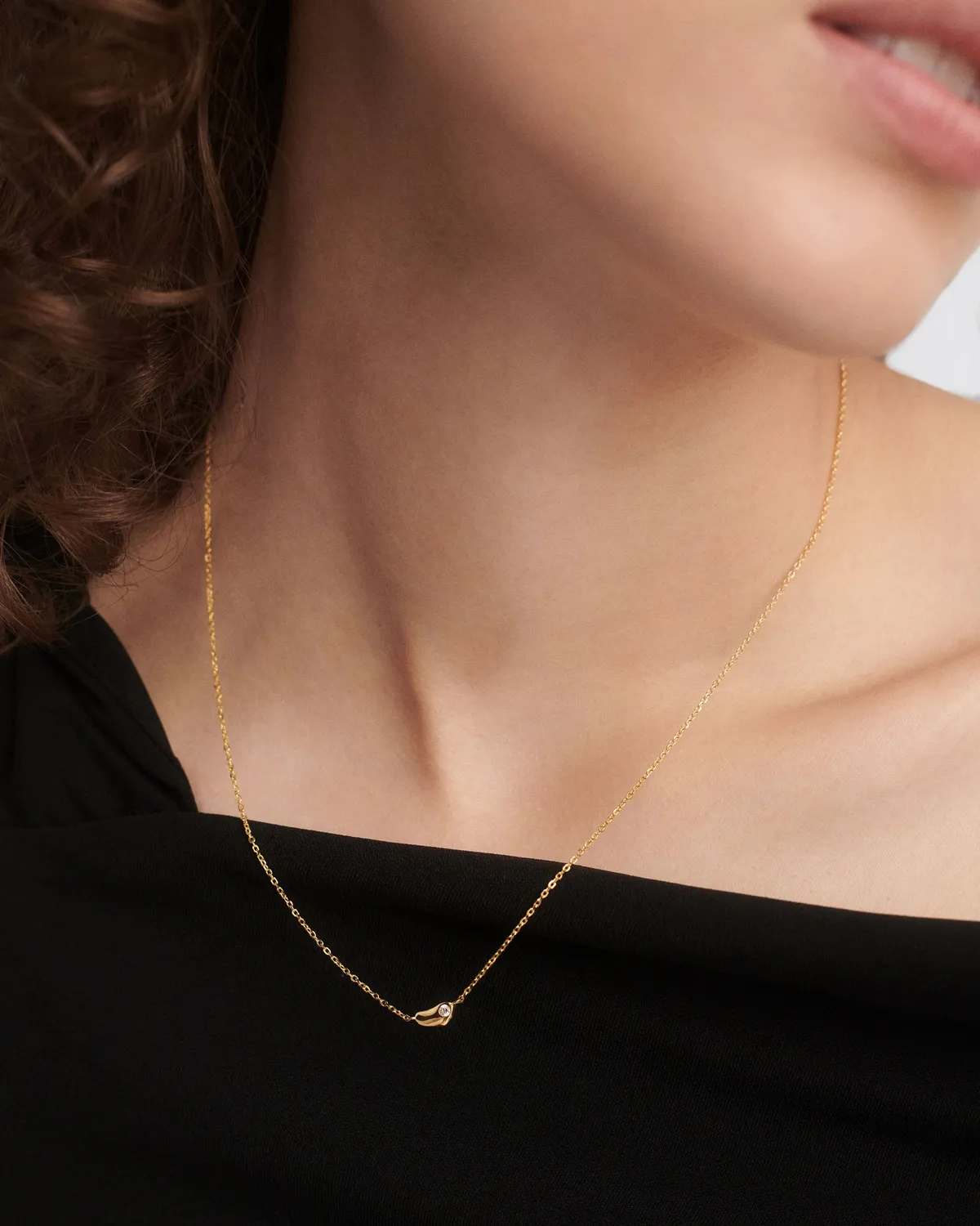 PDPAOLA Delta collier zirconia blanche doré 40-50 cm