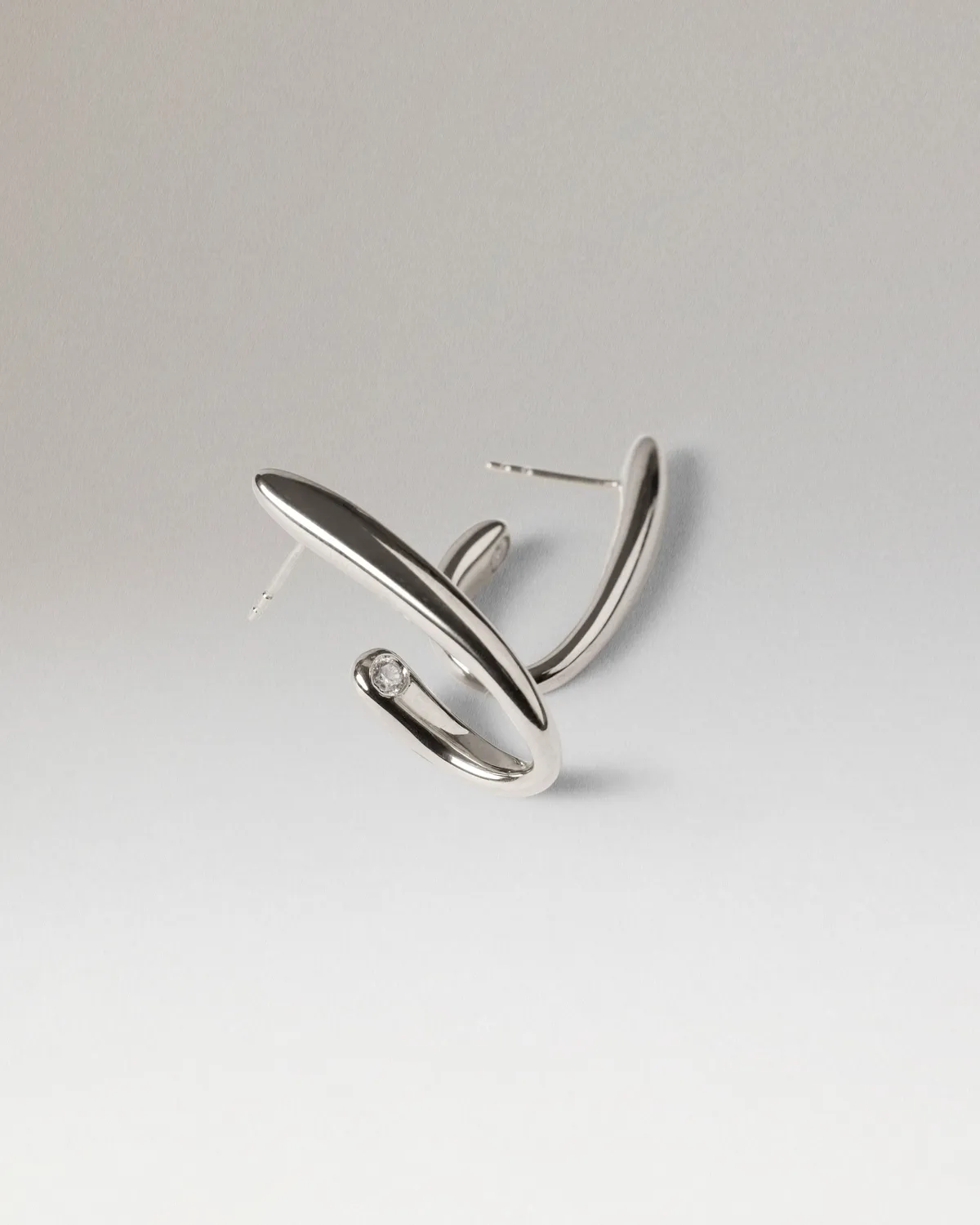PDPAOLA Volta boucles d'oreilles argent zircon 28 mm