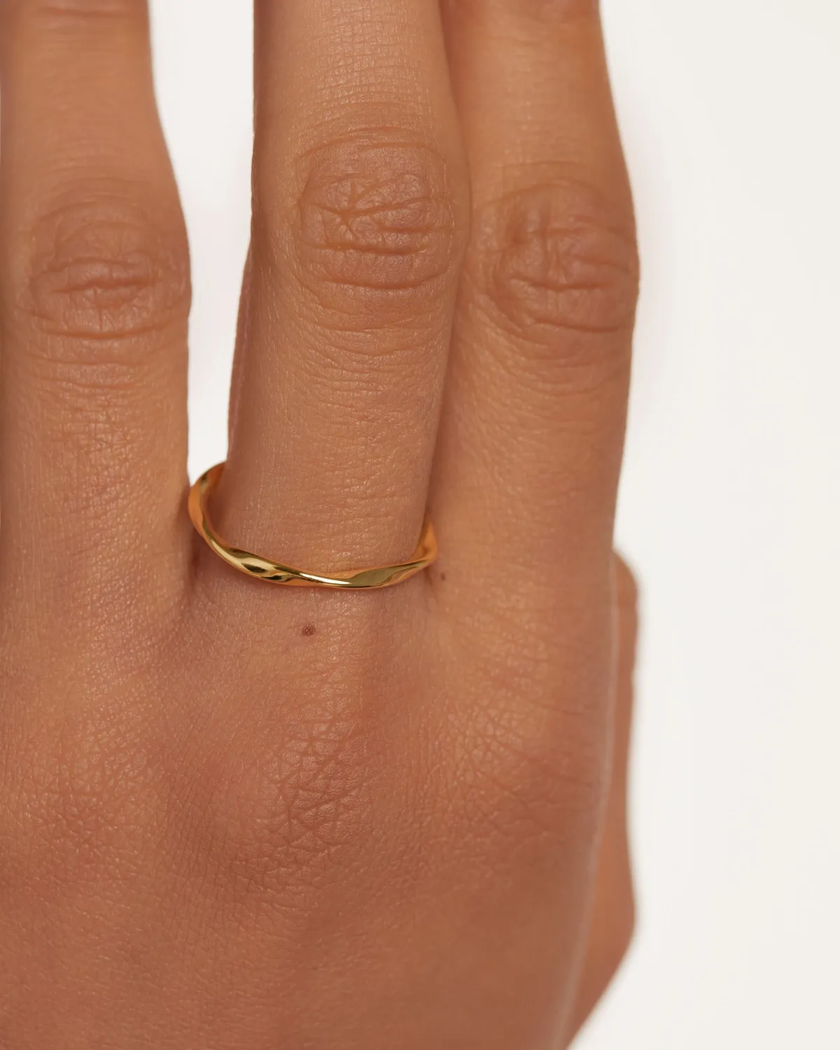 PDPAOLA Essentials Spiral bague plaqué or 2 mm