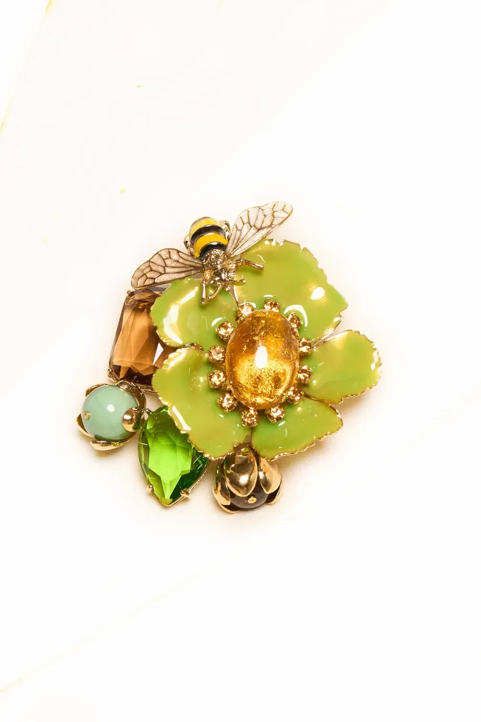 Philippe Ferrandis Bagatelle grande broche fleurs émaillée