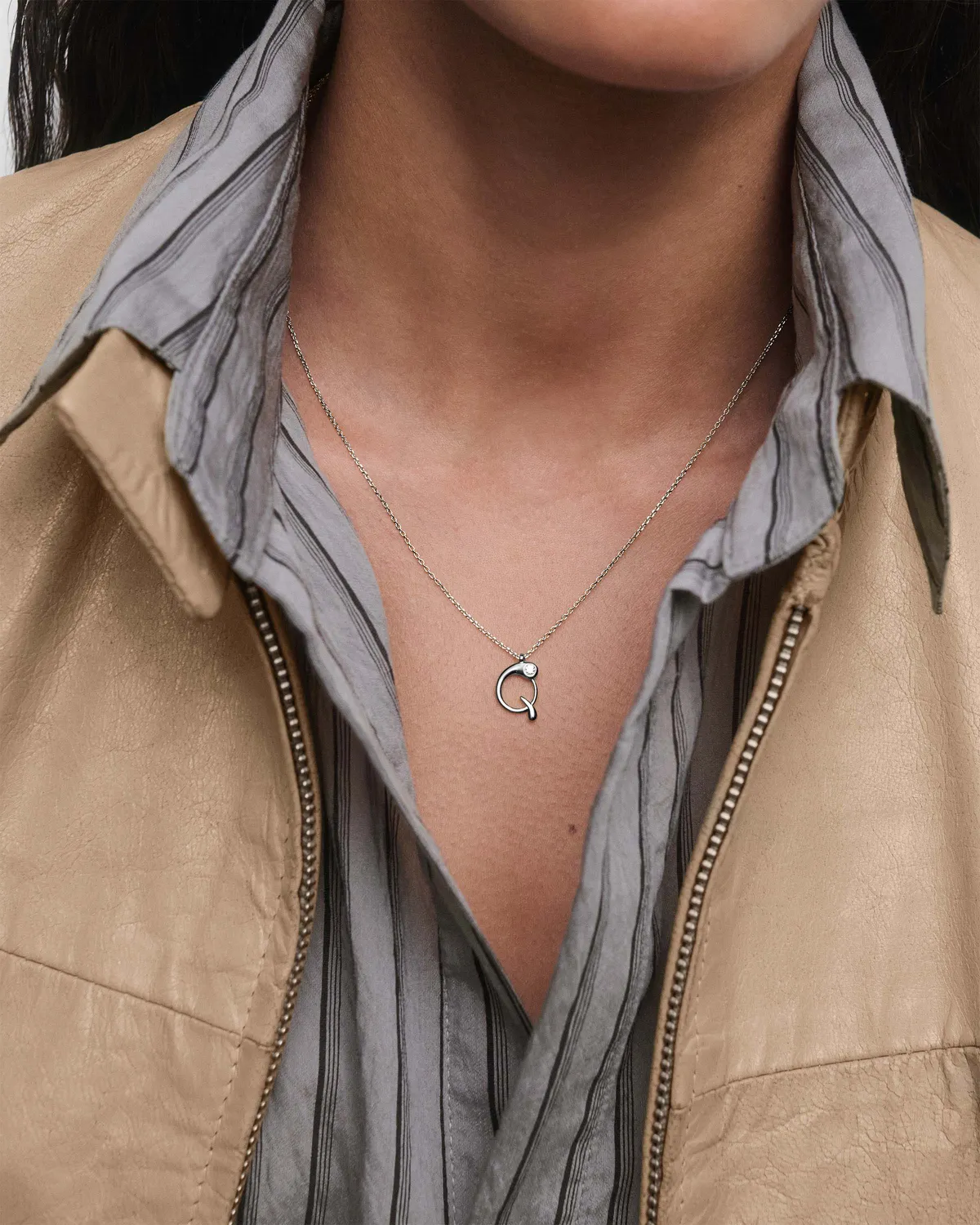 PDPAOLA Initial Q collier lettre argent 40-50 cm