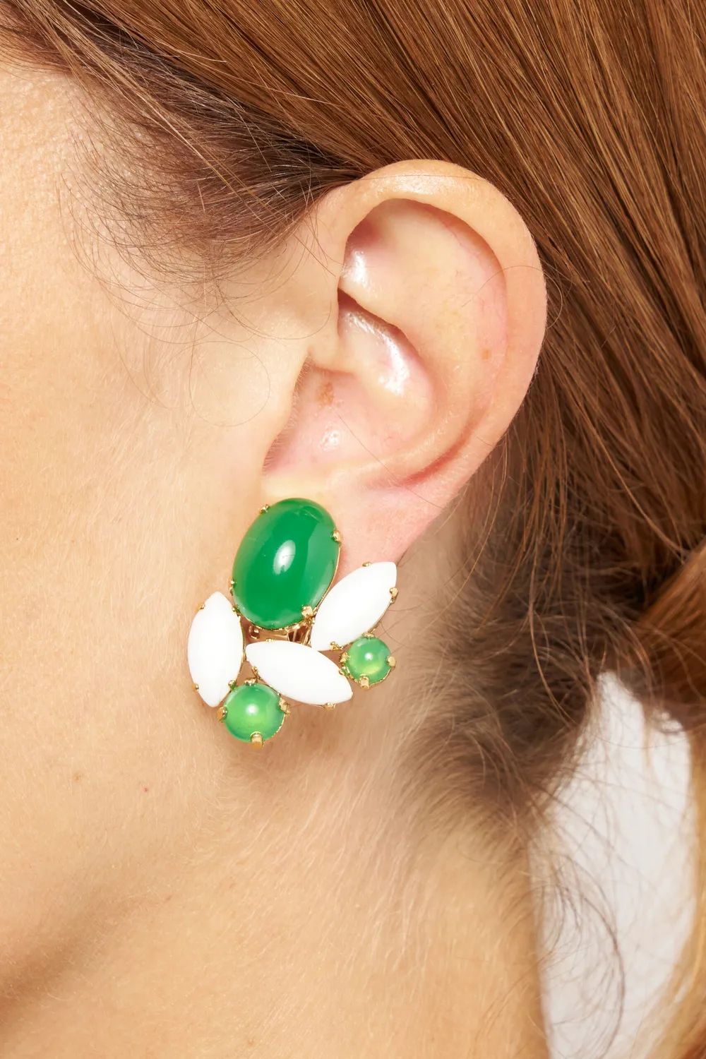Philippe Ferrandis Croisette boucles d'oreilles clips dorées