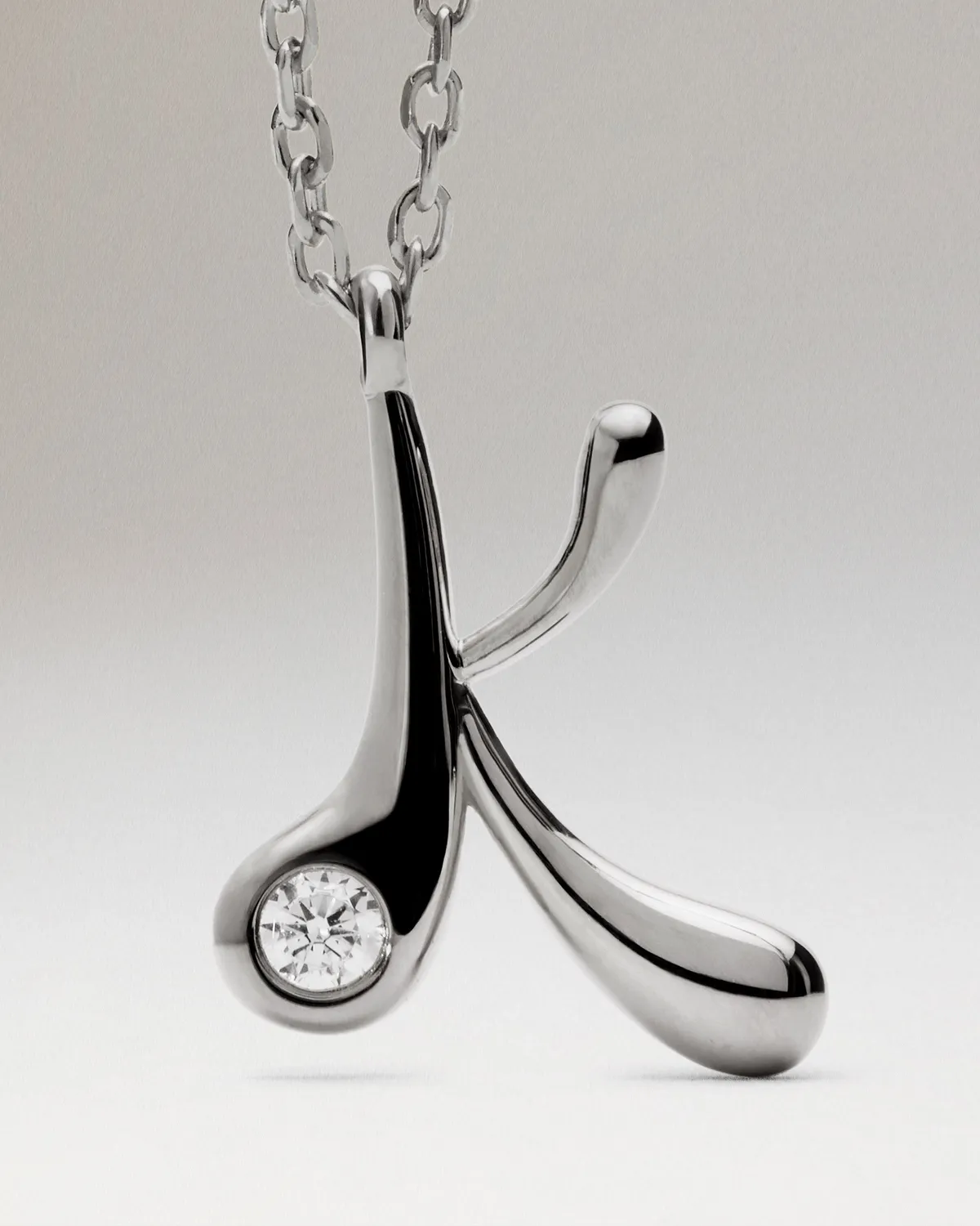 PDPAOLA Initiale K collier pendentif argent