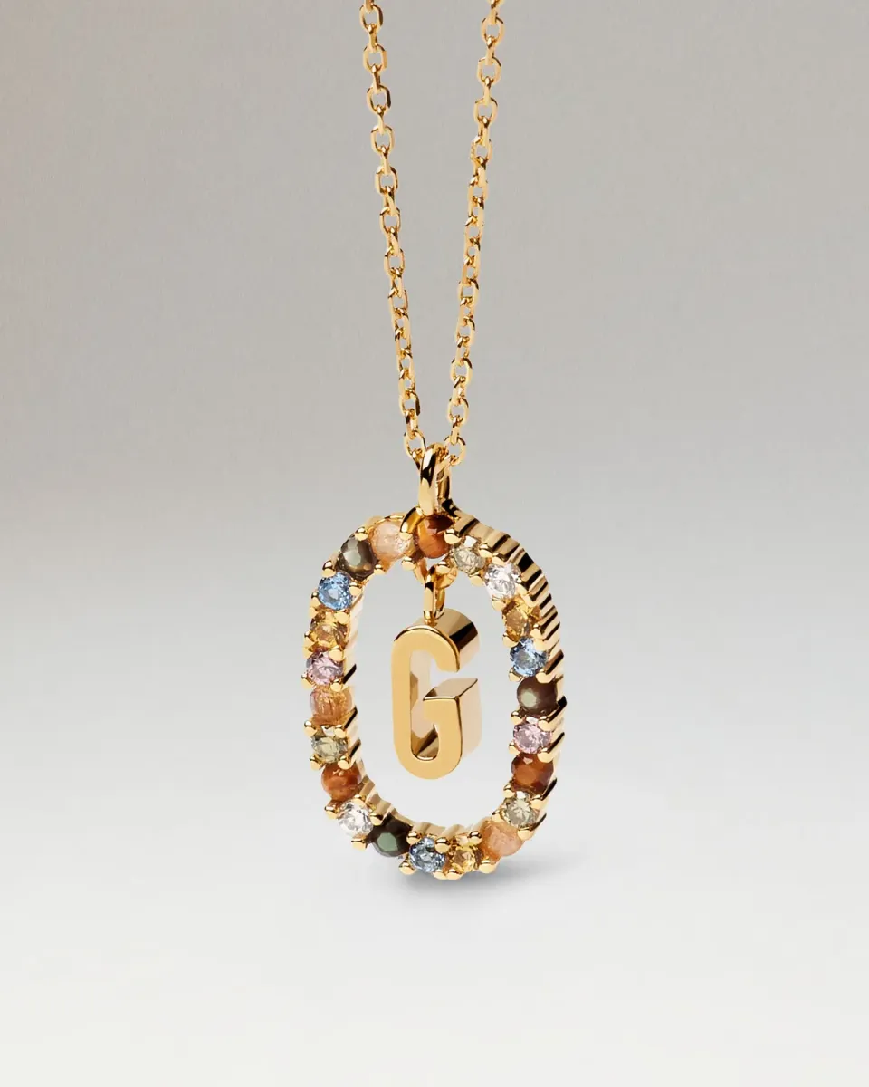 PDPAOLA Letters collier lettre G bleu doré