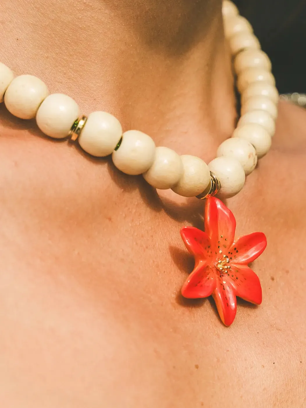 Nach Bijoux Lys Tigrée collier perles ajustable 95 cm