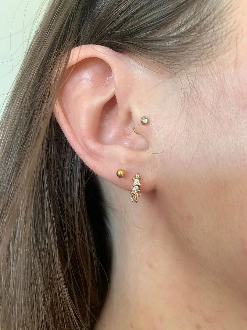 Astrid & Miyu Celestial Crystal créoles doré 6.5mm