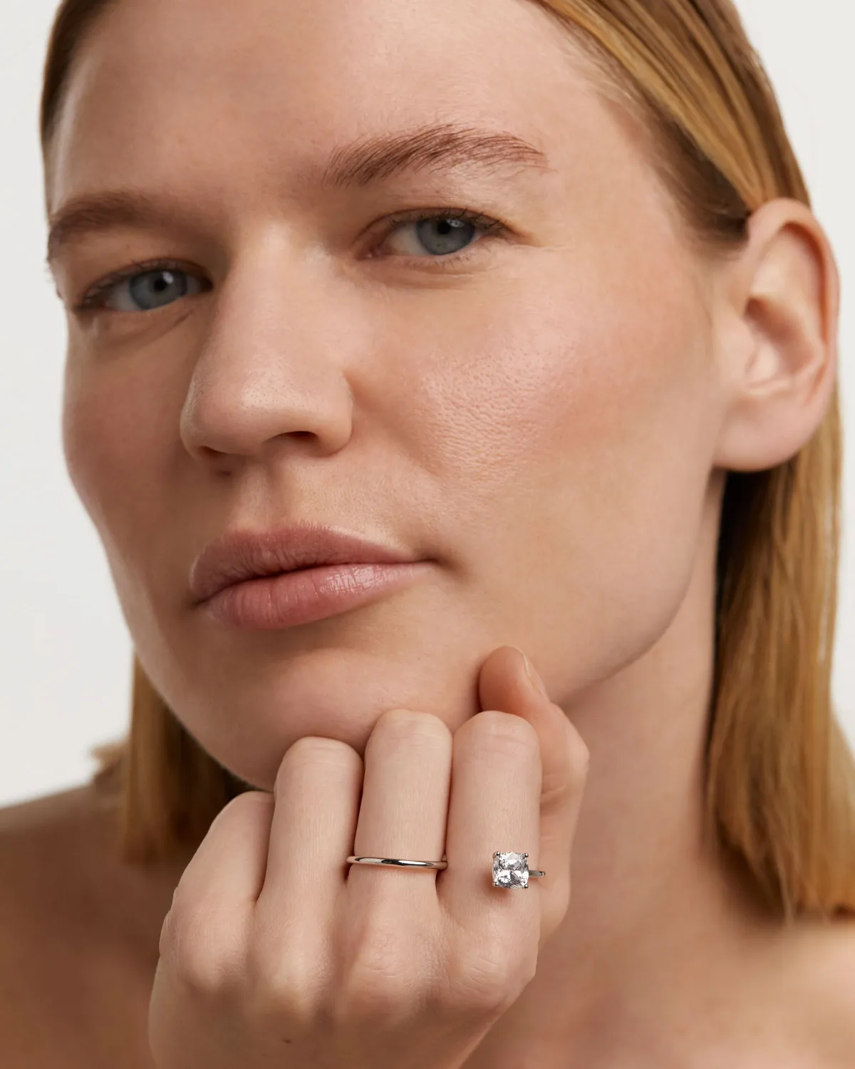 PDPAOLA Sofia bague deux doigts argent zirconia