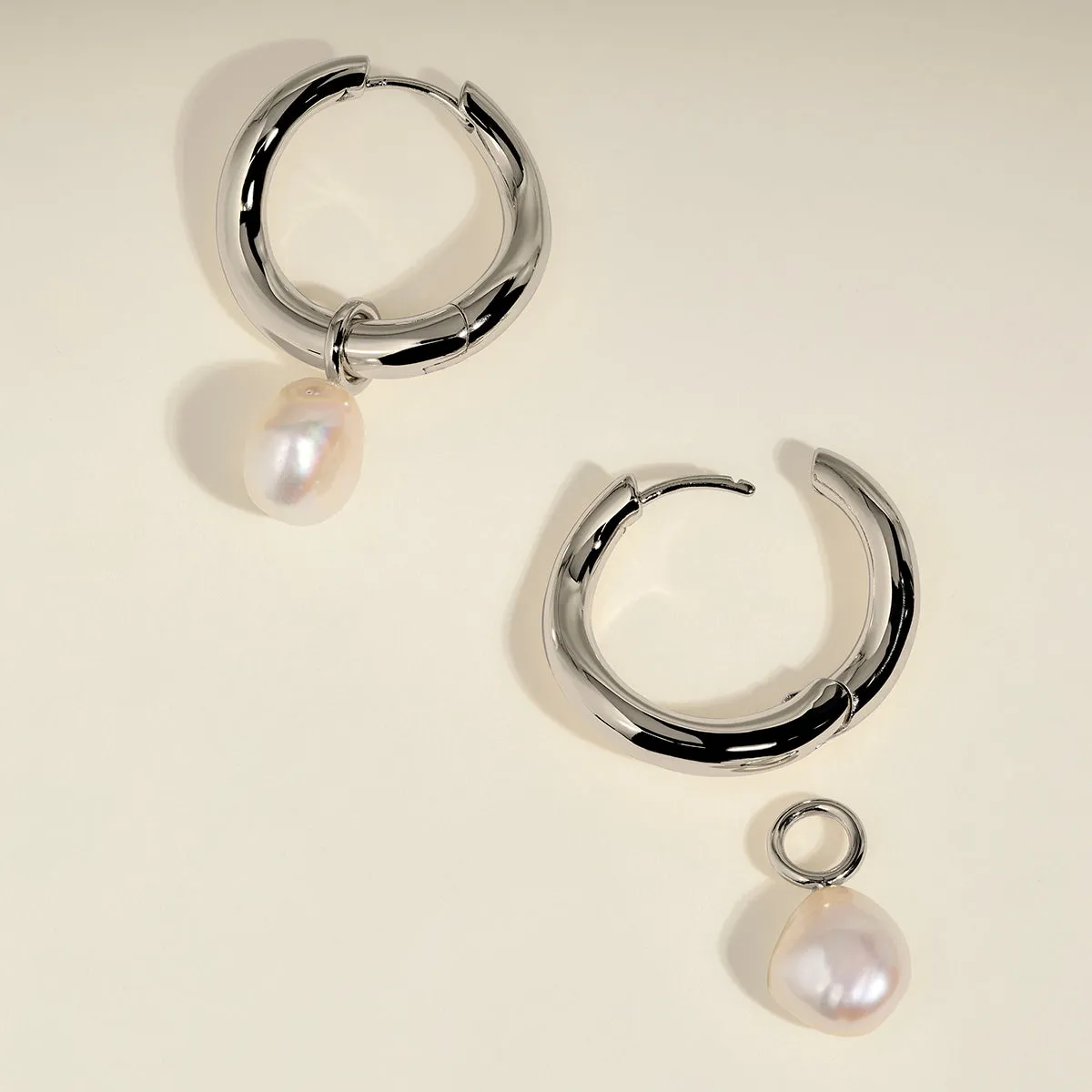 Astrid & Miyu créoles Serenity XL perle argent