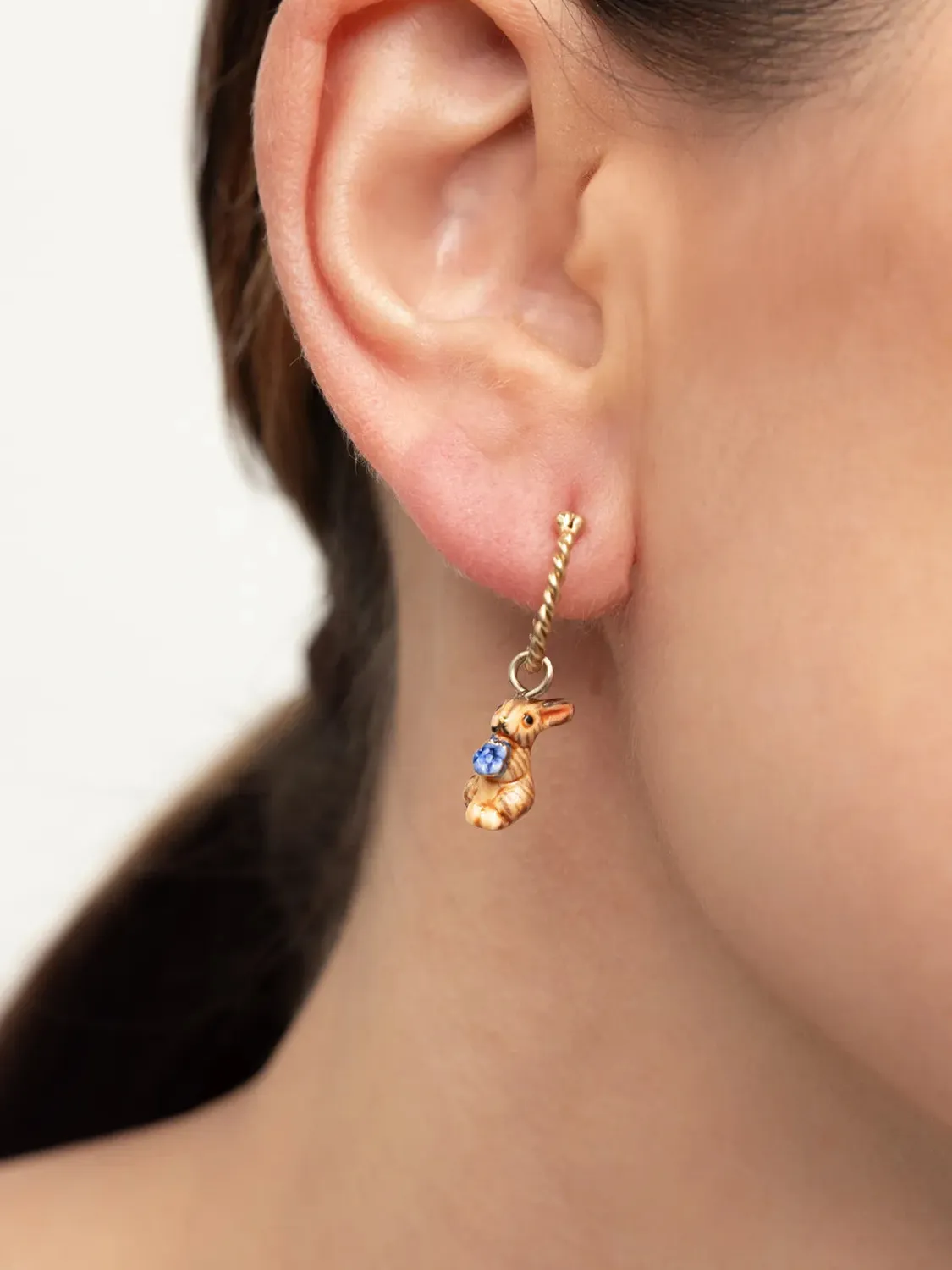 Nach Mini créole lapin boucle d'oreille marron unité