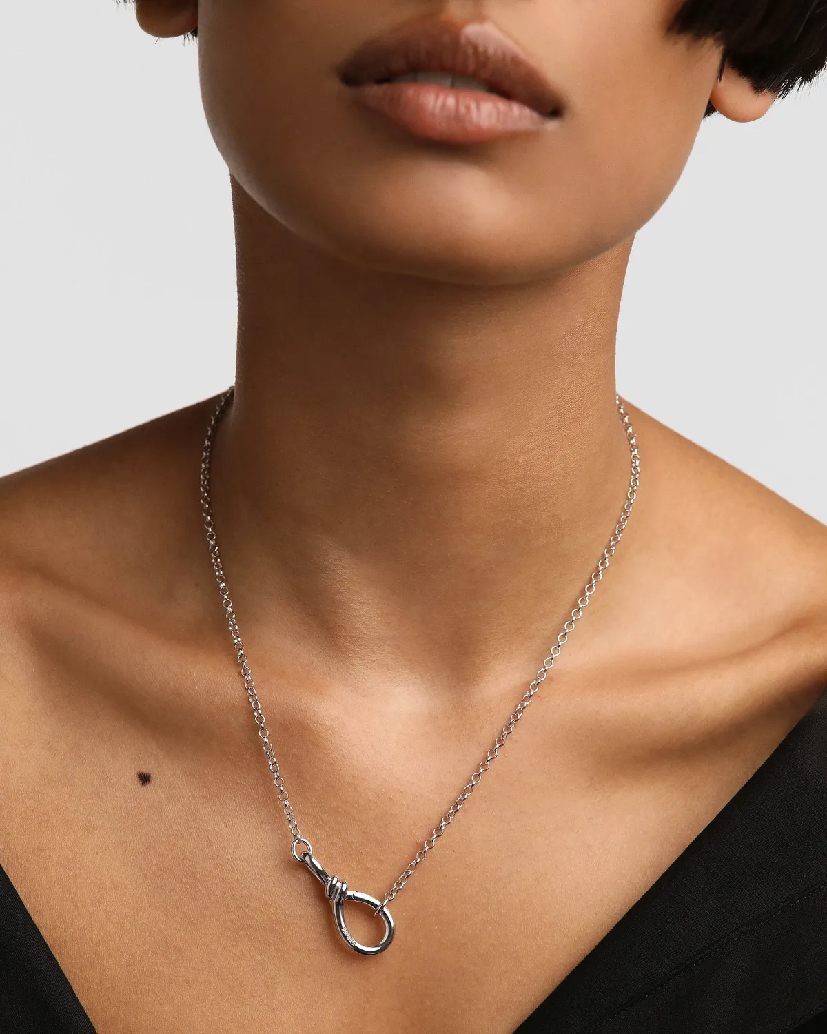 PDPAOLA Stacker Clasp collier chaîne argent 44 cm
