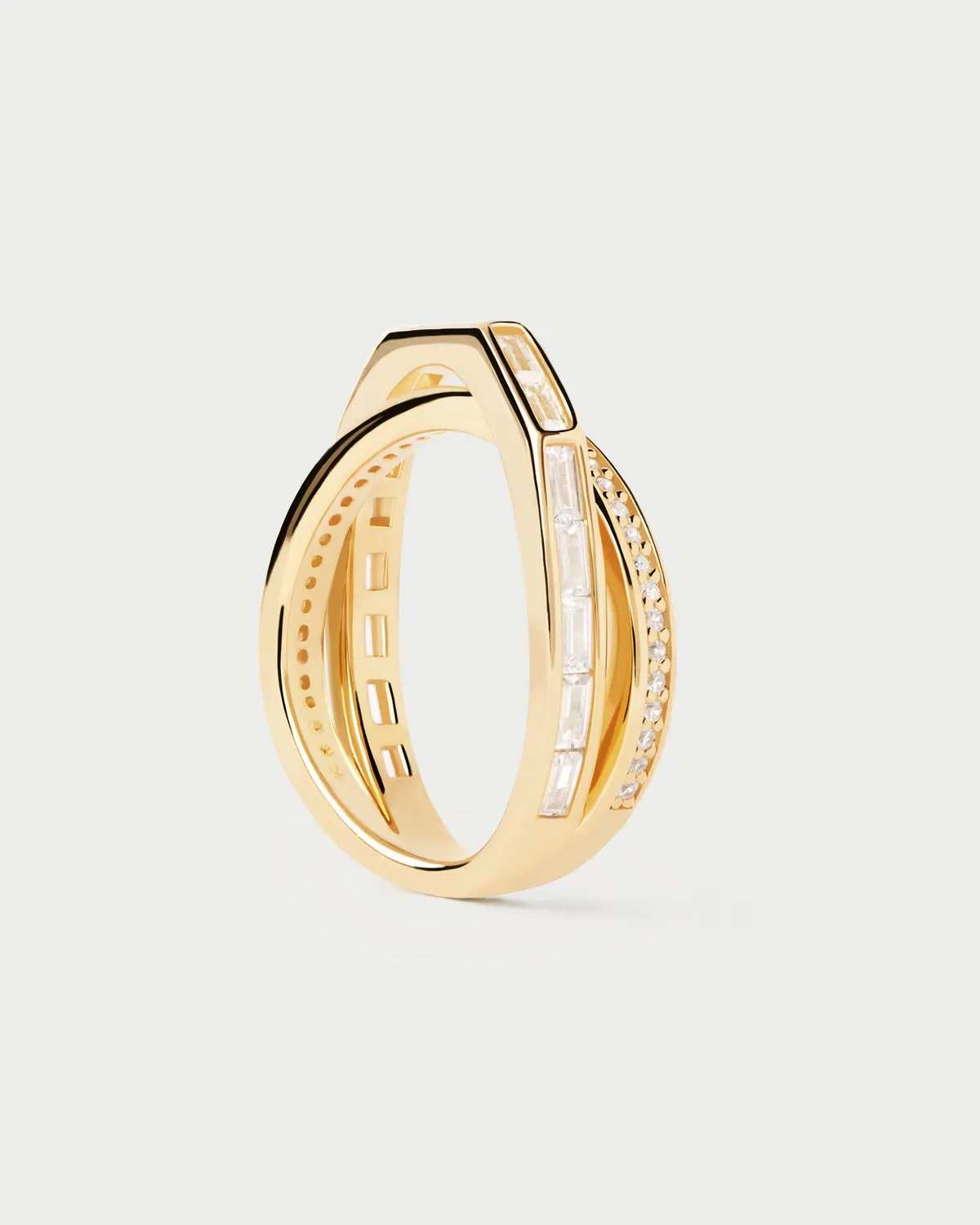 PDPAOLA Olivia bague dorée zirconia blanche