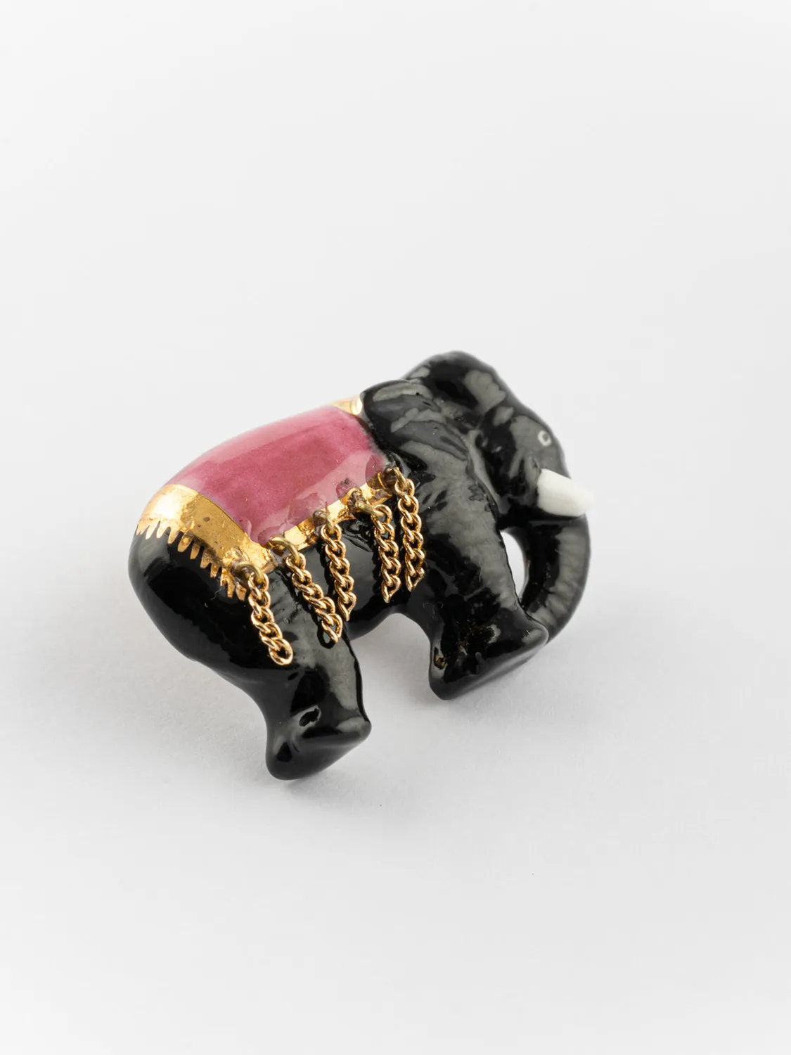 Nach Bijoux Éléphant d'Asie pin's porcelaine 30mm