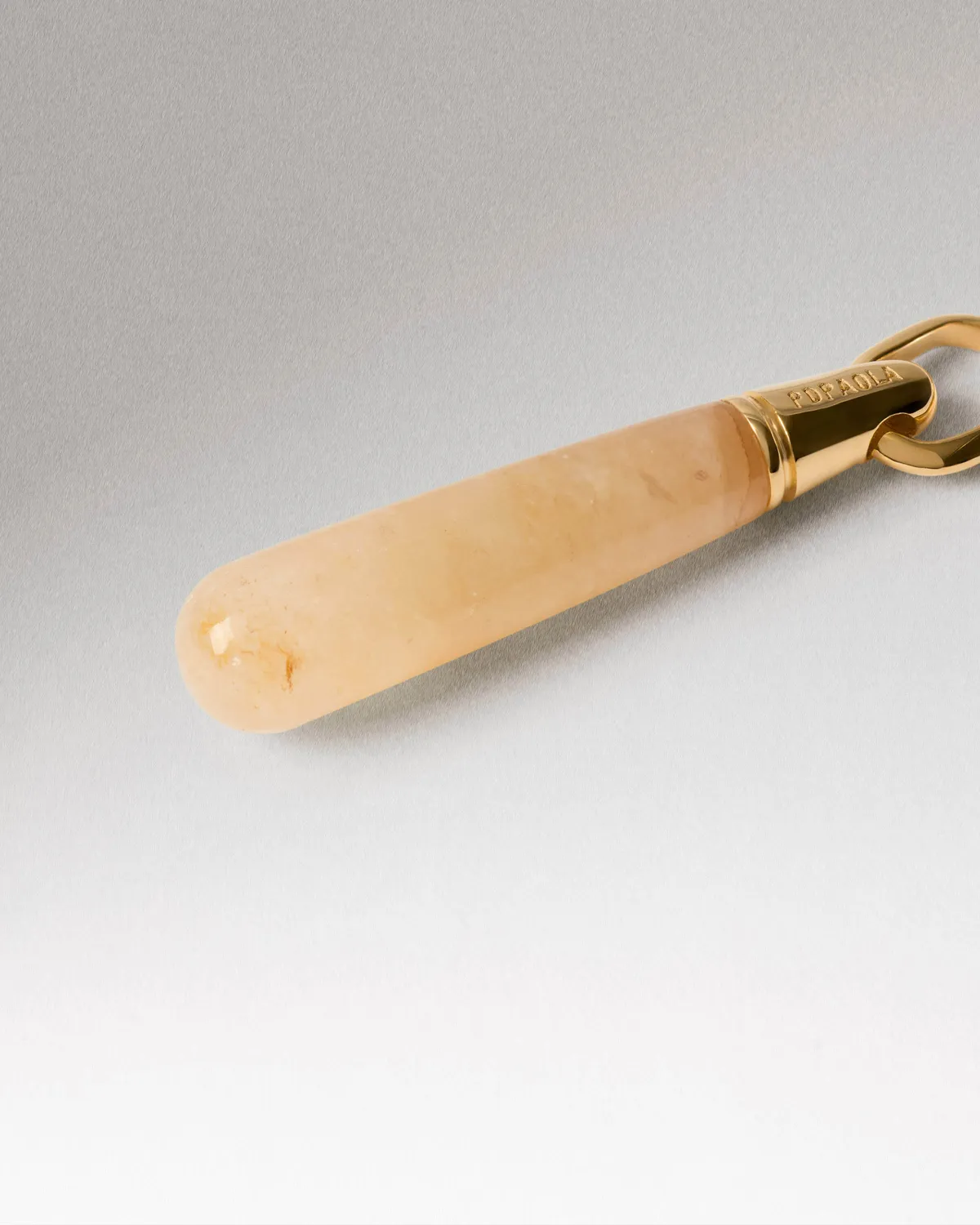 PDPAOLA Aventurine Large Drop Pendant jaune 35 mm