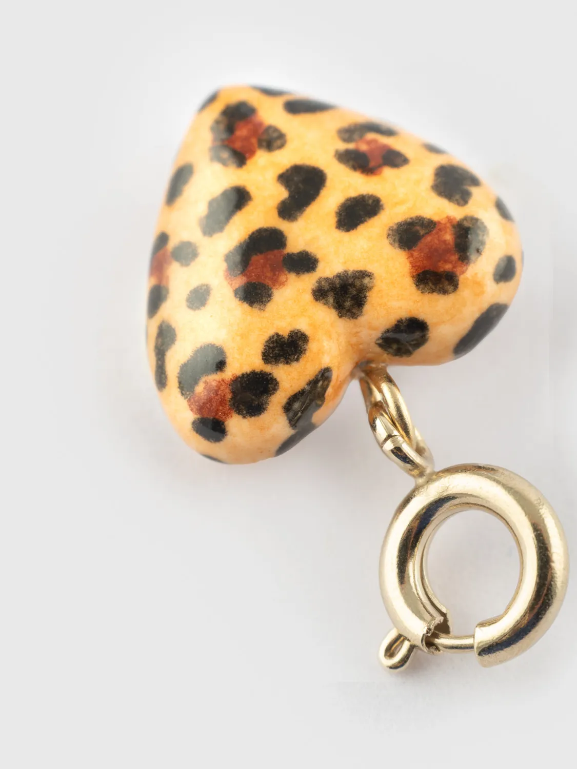 Nach Bijoux Cœur léopard charm's porcelaine doré