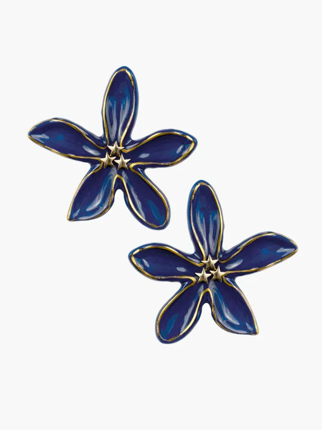 Nach Maxi Jasmin Bleu puces boucles porcelaine 5 cm