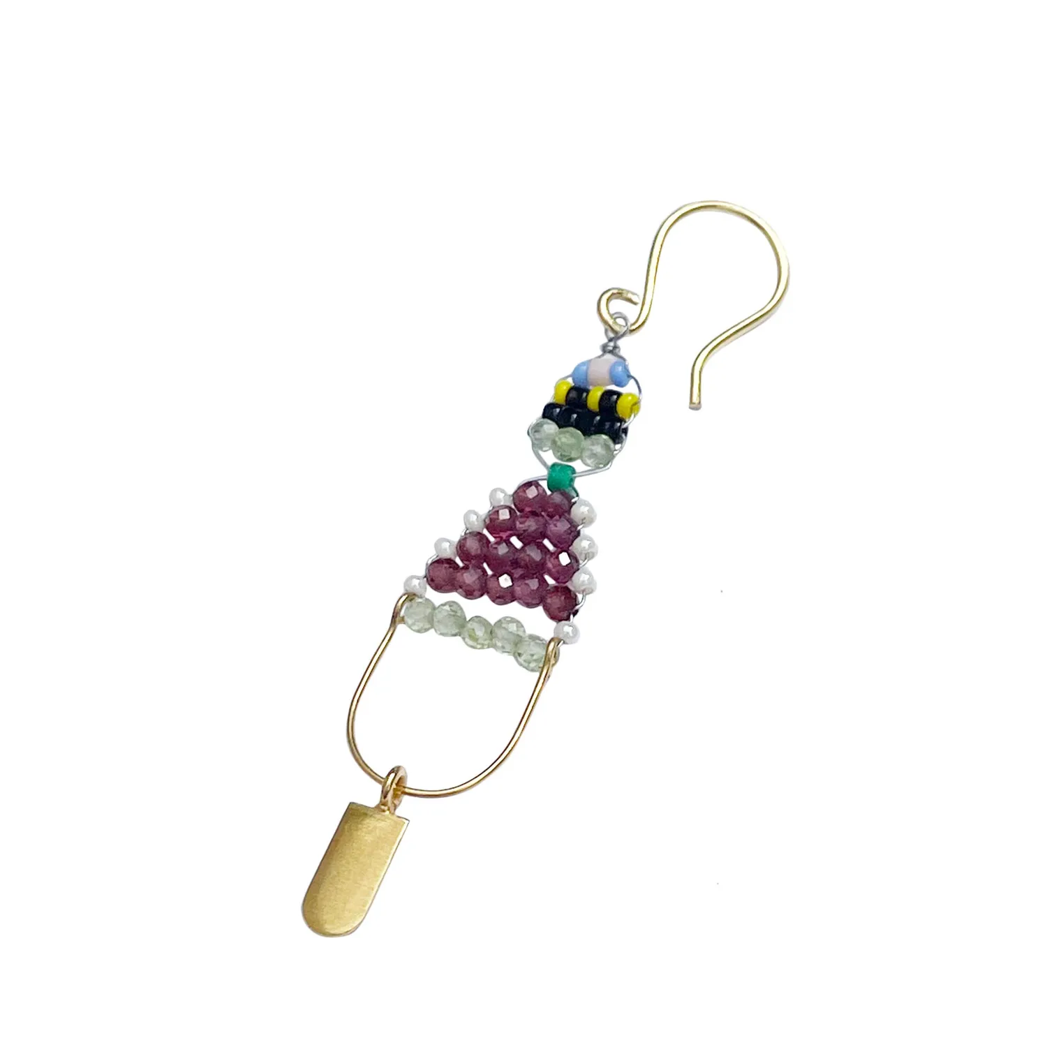 Le Fourbi de Capucine FDC174 boucles d'oreilles grenat péridot