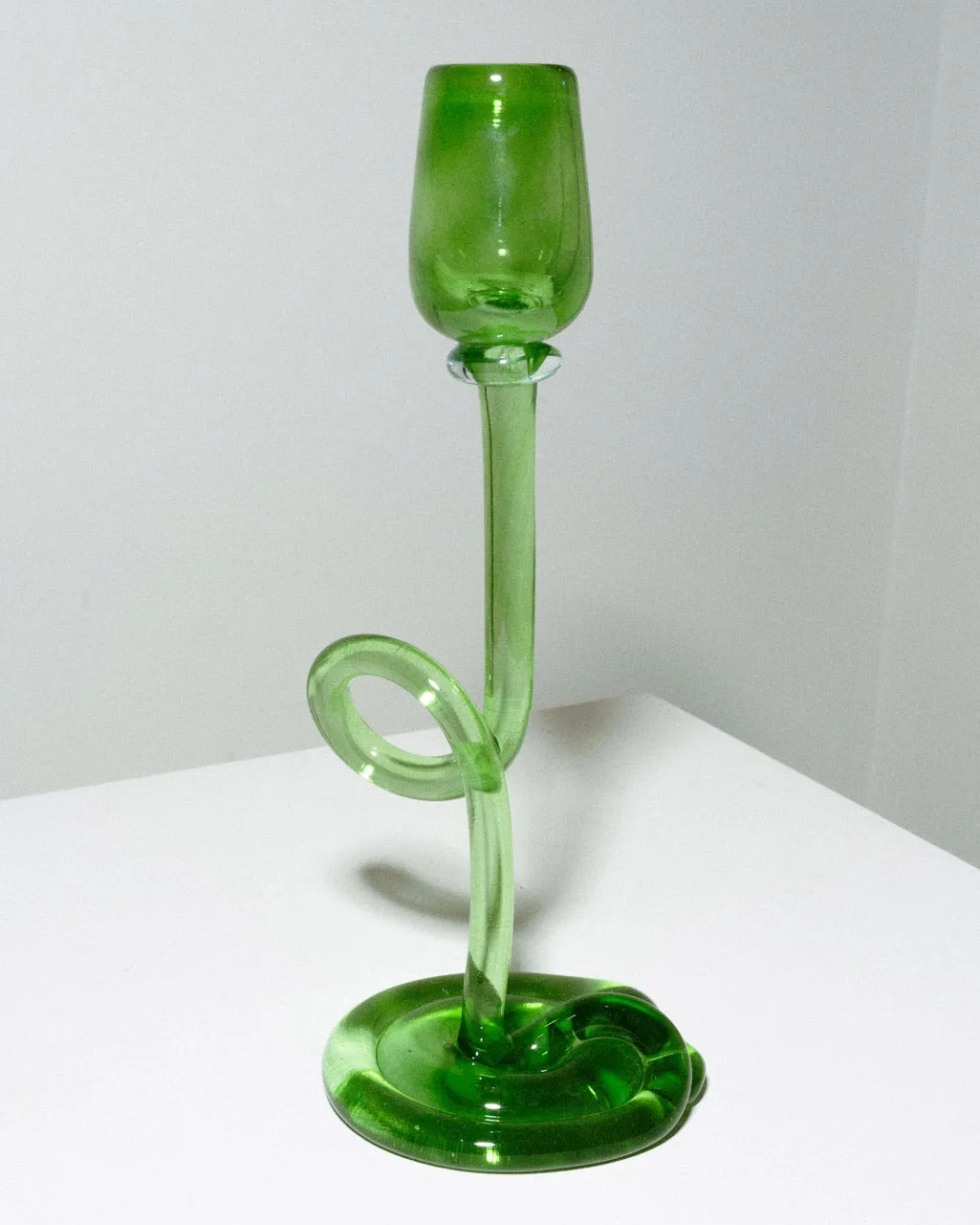 Completedworks Thaw bougeoir verre vert feuille