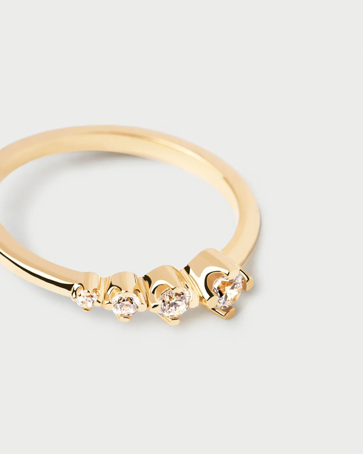 PDPAOLA Spark bague argent plaqué or zirconia