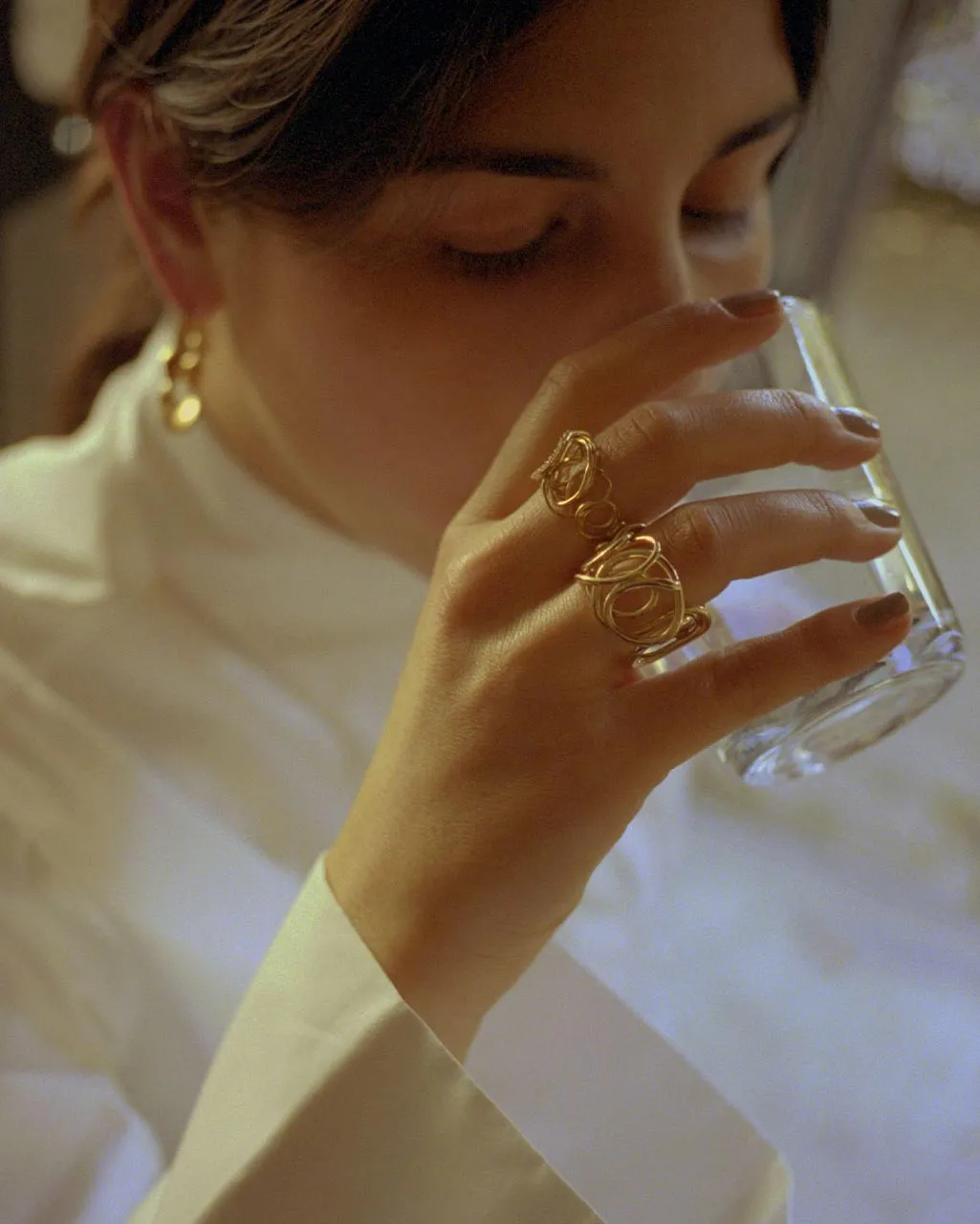 Completedworks Traces bague topaze blanche vermeil