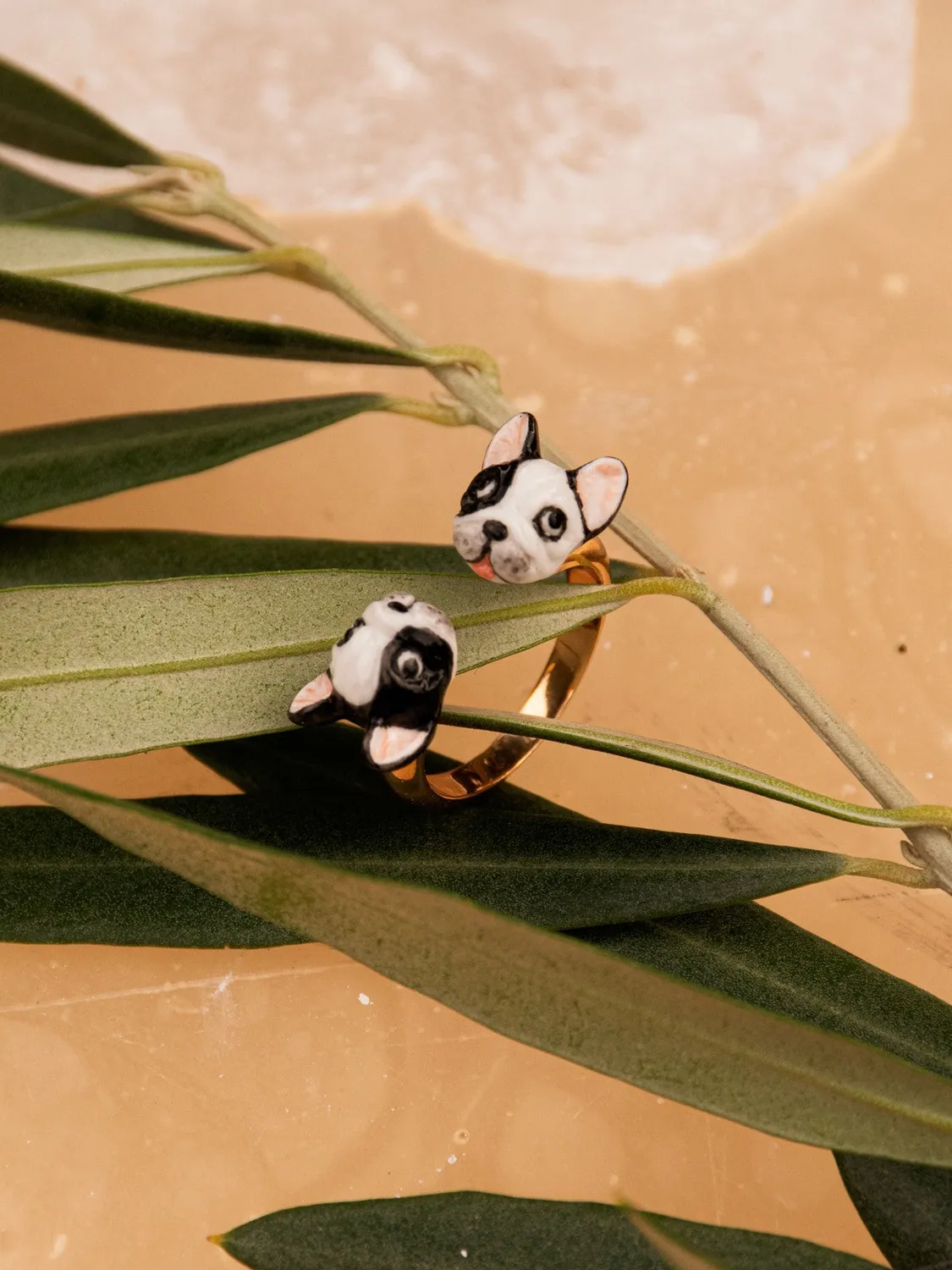Nach FaceToFace bague bouledogue porcelaine ajustable