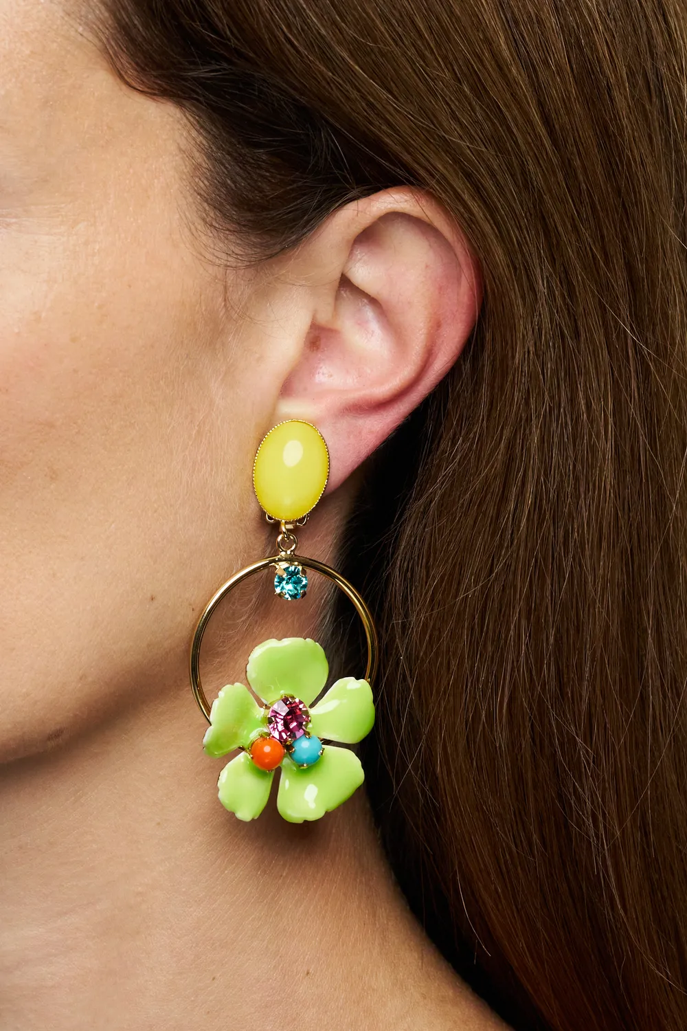 Philippe Ferrandis Ischia boucles d’oreilles clips émail blanc
