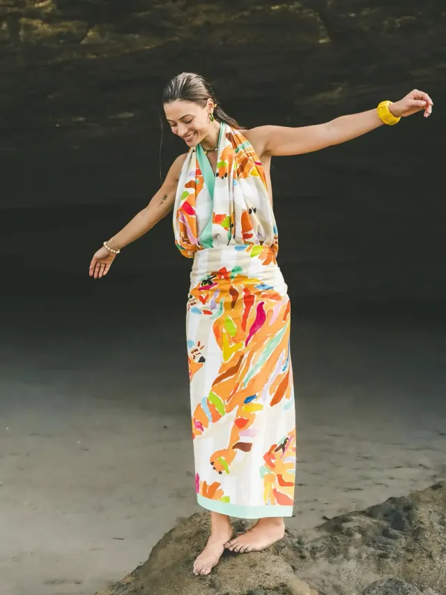 Nach Bijoux fouta Crazy Tiger drap de plage coton