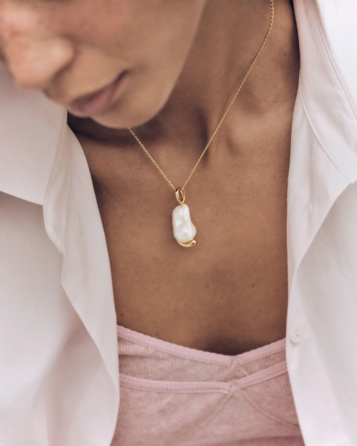 PDPAOLA La Perla pendentif perle plaqué or