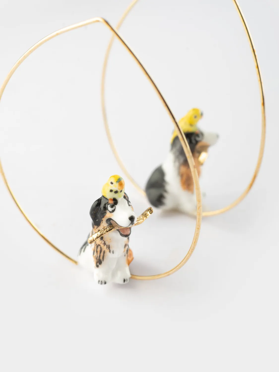 Nach Bijoux Berger Australien boucles d'oreilles créoles porcelaine