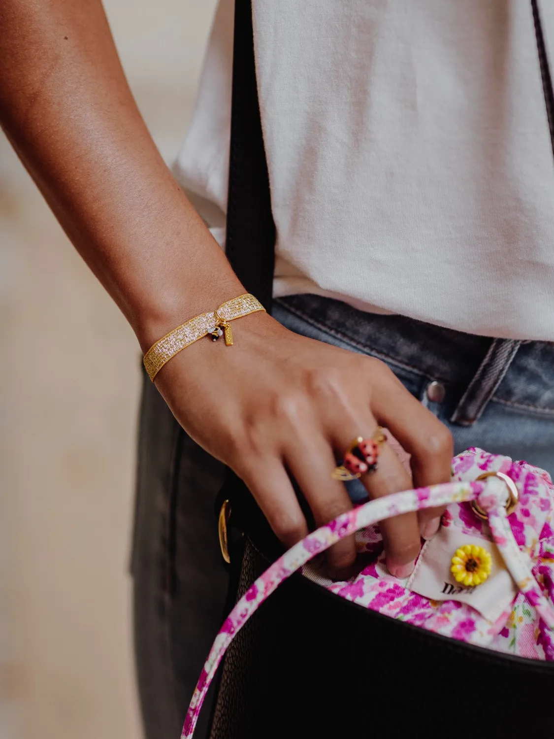 Nach Abeille bracelet twistband élastique orange