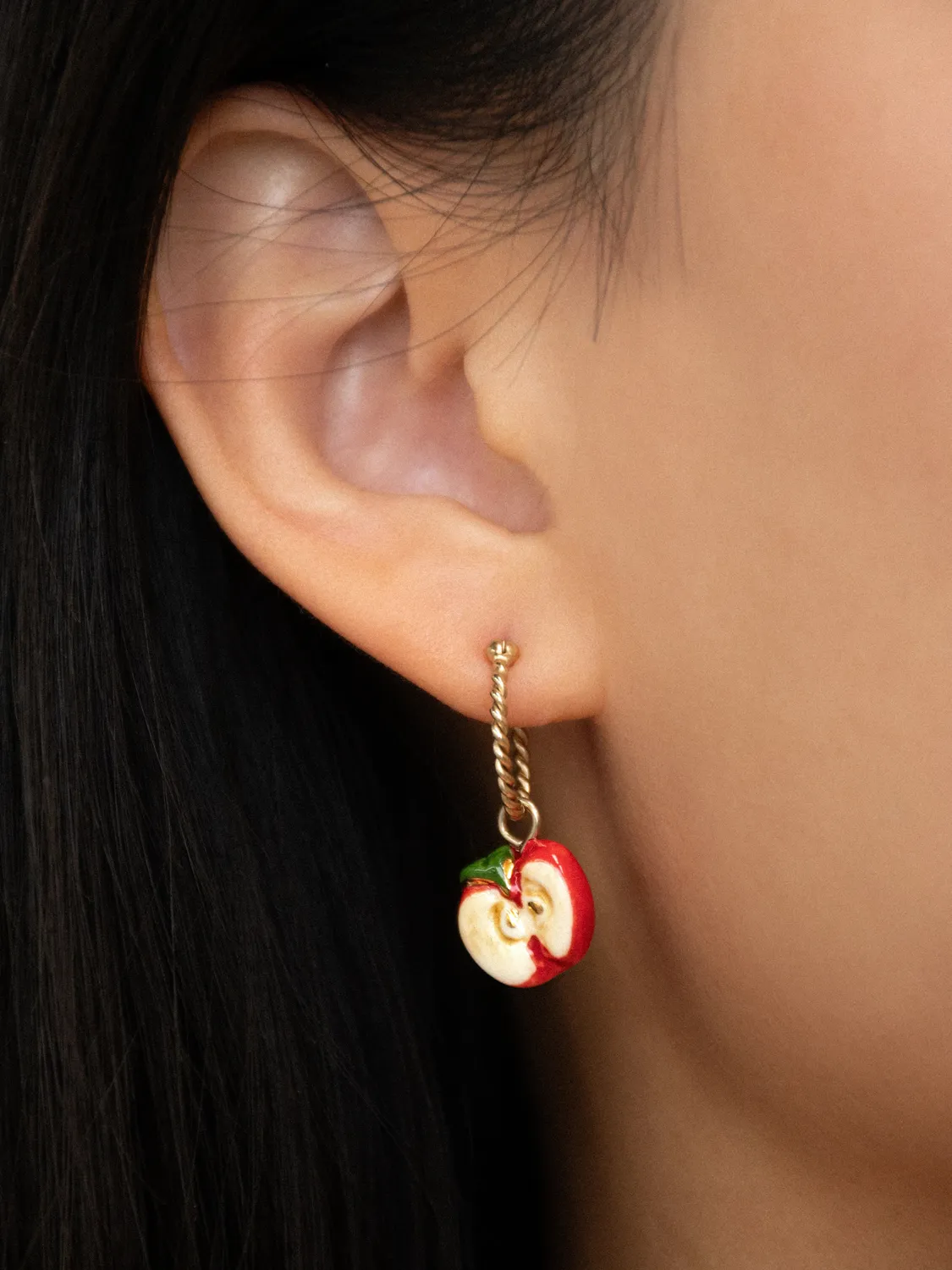 Nach Pomme mini créole porcelaine boucle unité rouge