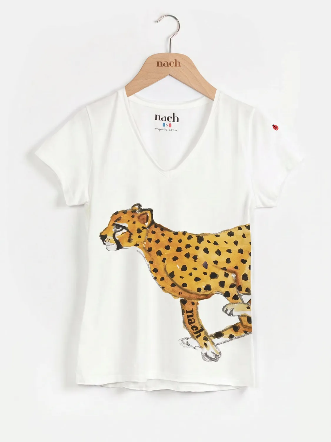 Nach Victor T-shirt guépard blanc S-XL