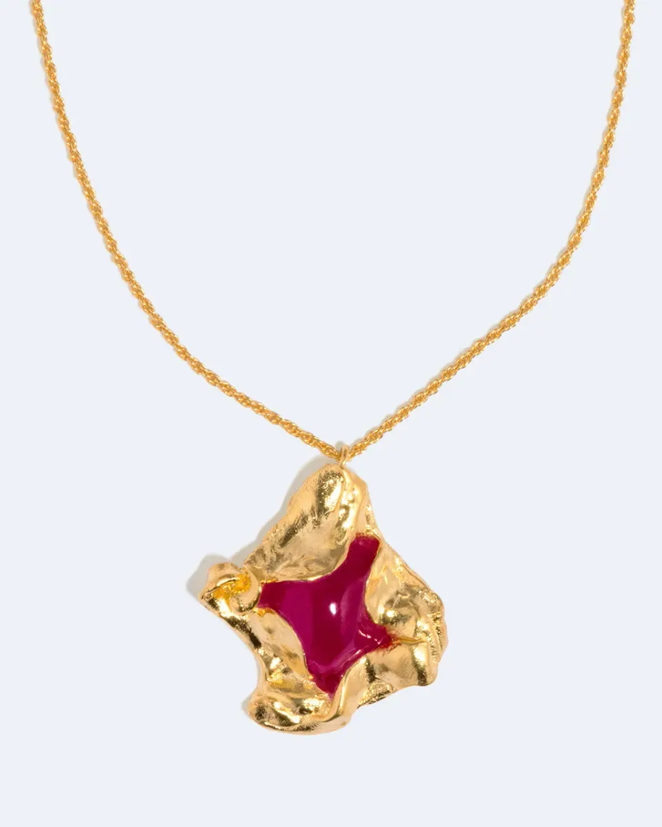 Completedworks Galileo pendentif résine rose plaqué or