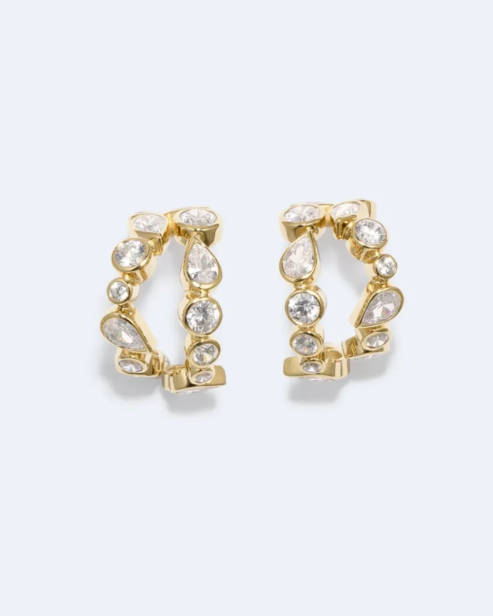 Completedworks Like Peas in a Pod IV créoles zirconia doré