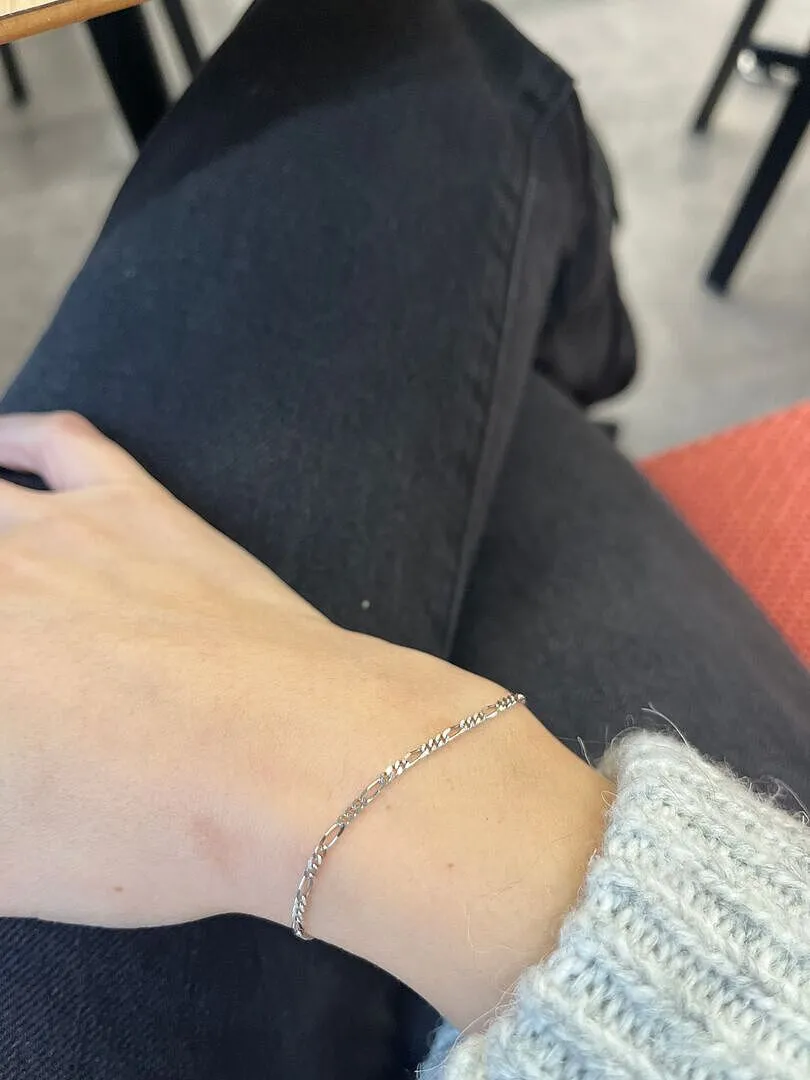Astrid & Miyu Soho Chain bracelet or blanc massif